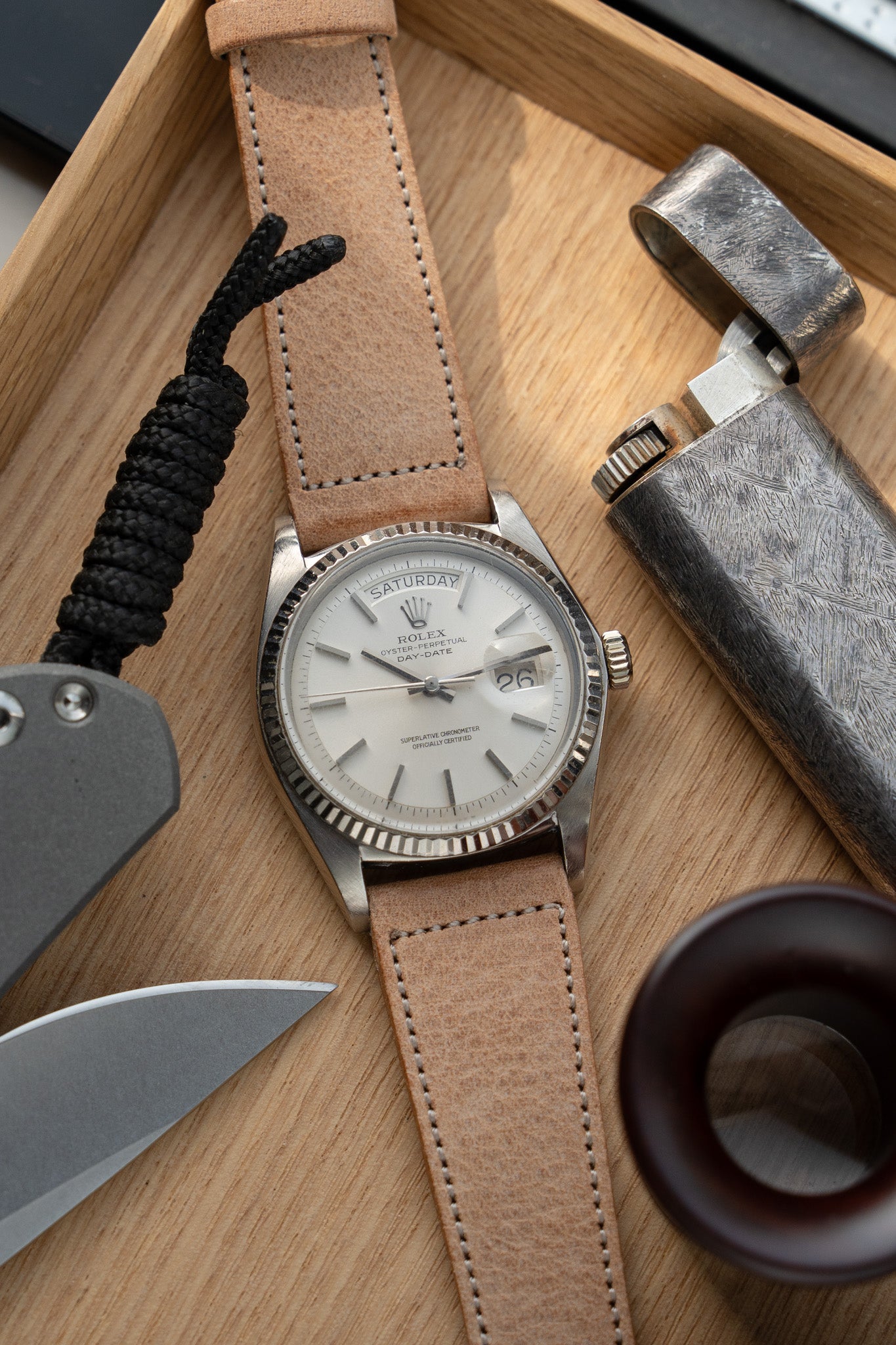 Rolex Day-Date in White Gold ref 1803 non lume Silver Dial from 1974