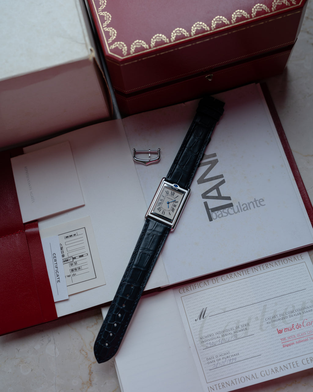 Cartier Tank Basculante ref. 2390 Mechanique, Full Set