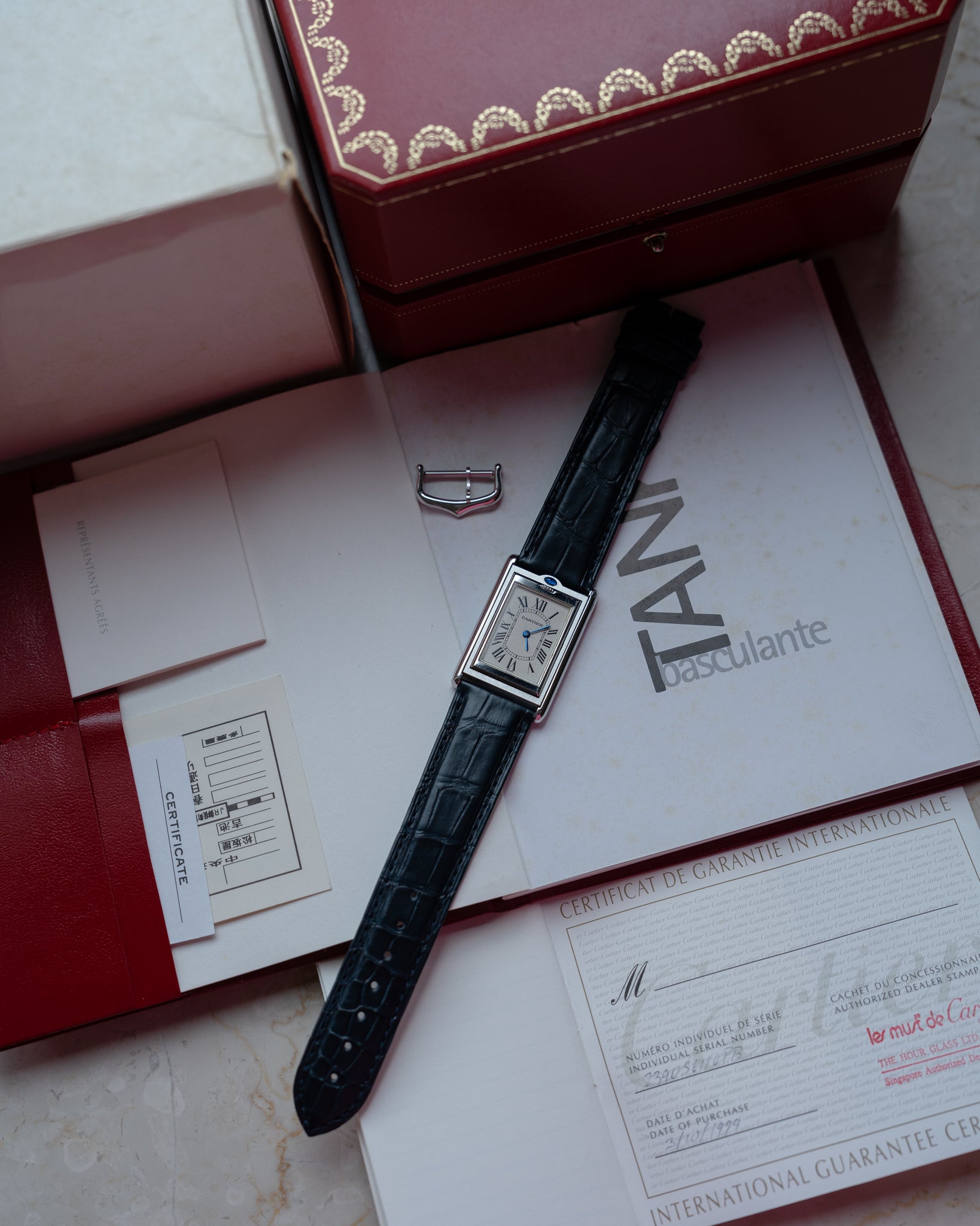 Cartier Tank Basculante ref. 2390 Mechanique, Full Set