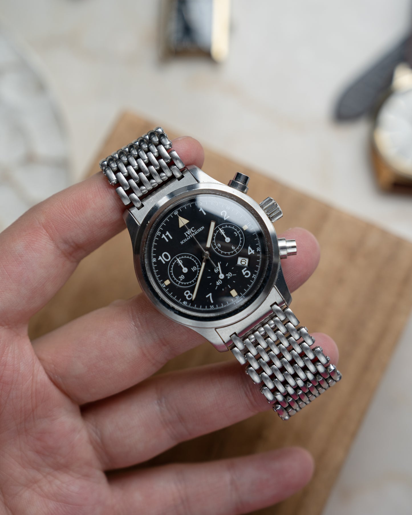 IWC Fliegerchronograph ref. 3741 mecha-quartz with original certificate of guarantee and papers