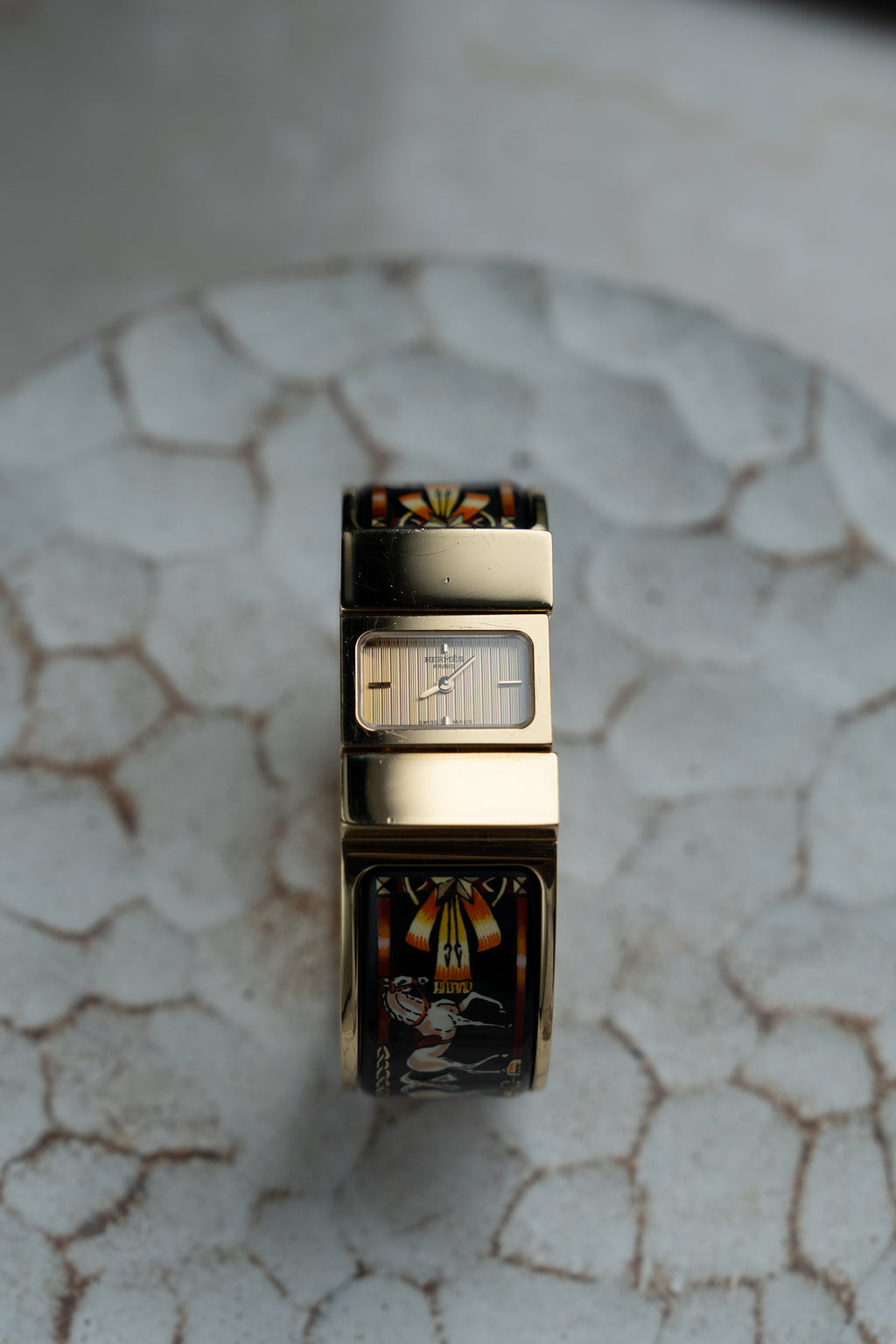 Hermes Loquet Bangle wrist watch ref L01.201 with certificate of guarantee