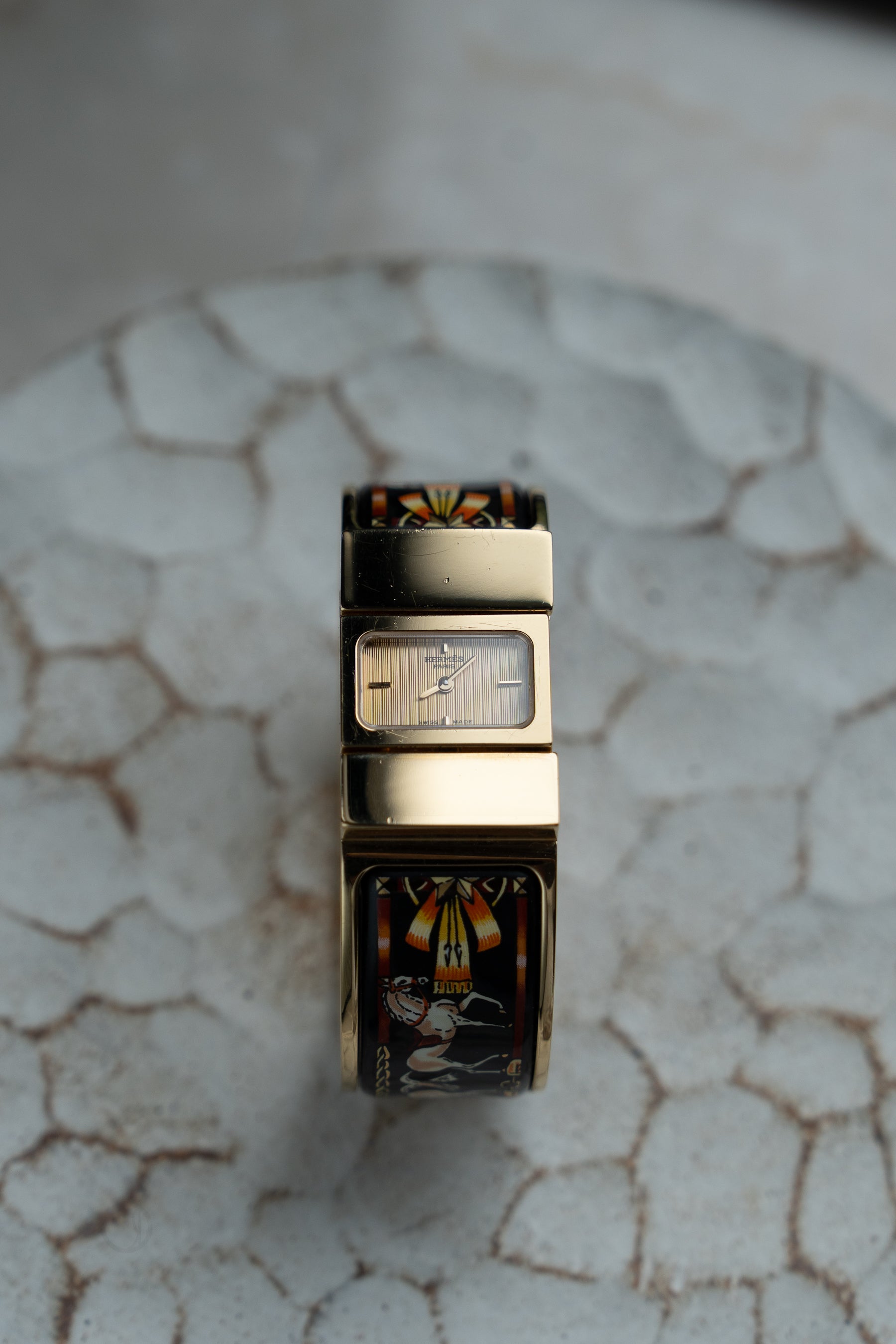 Hermes Loquet Bangle wrist watch ref L01.201 with certificate of guarantee