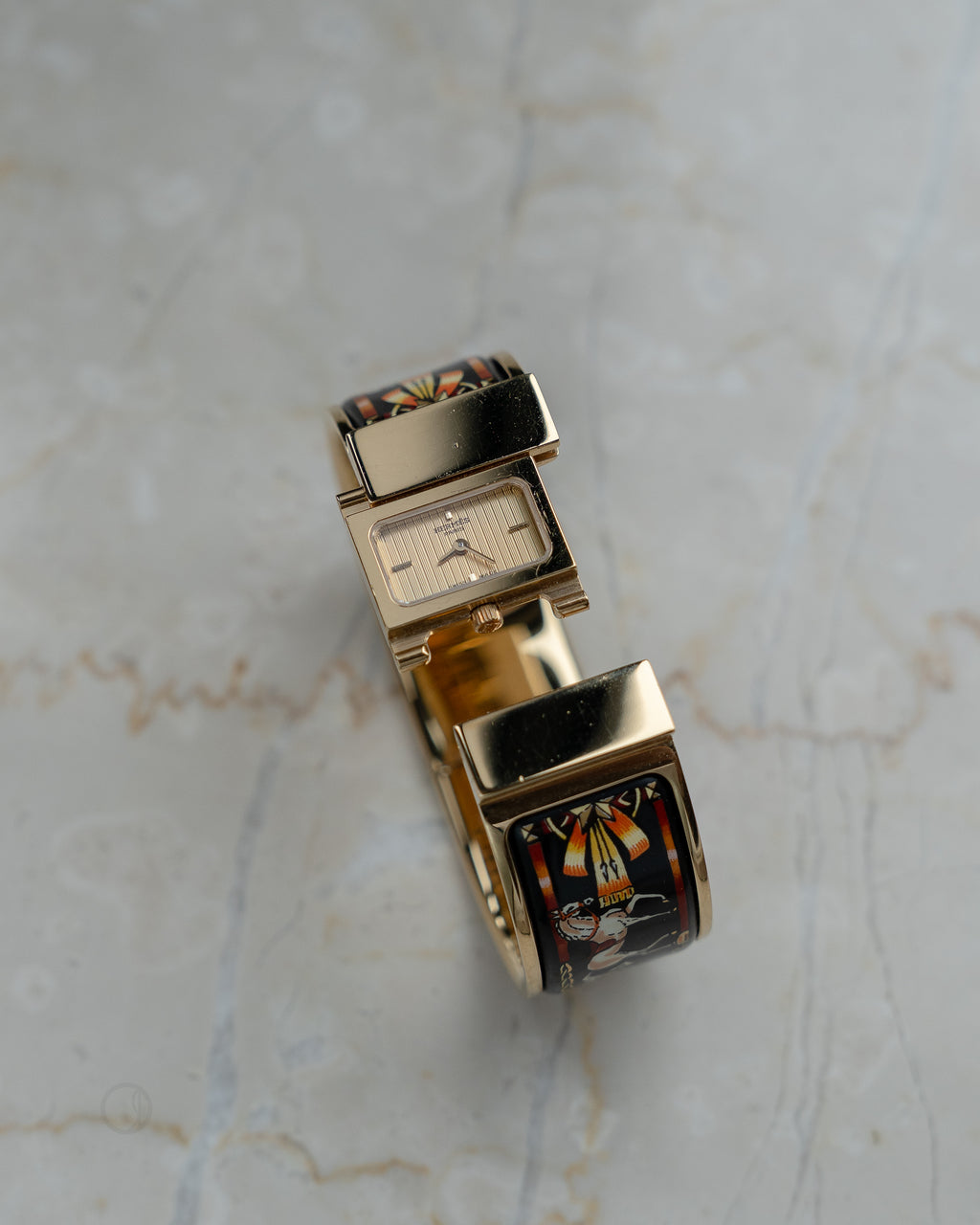 Hermes Loquet Bangle wrist watch ref L01.201 with certificate of guarantee