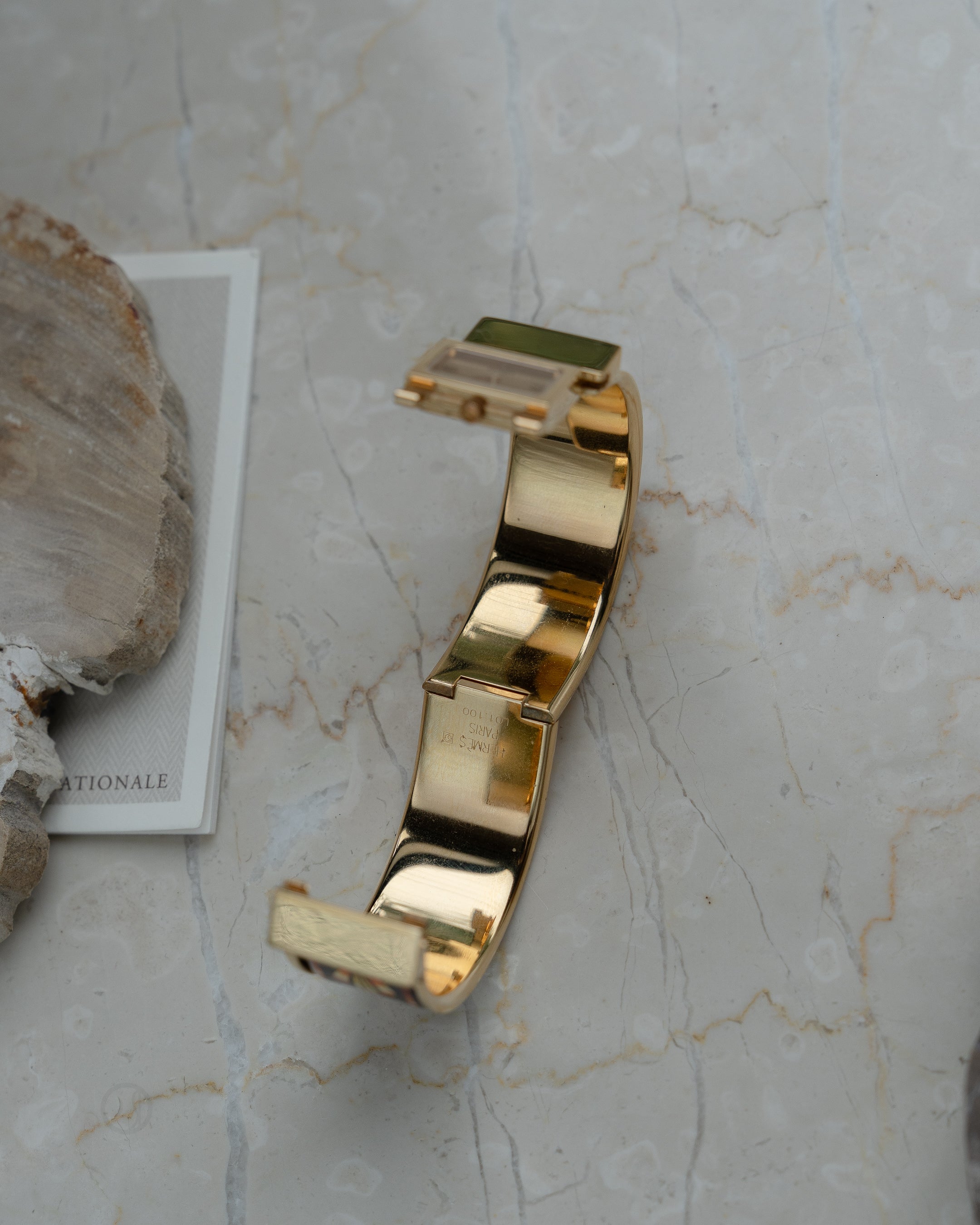 Hermes Loquet Bangle wrist watch ref L01.201 with certificate of guarantee