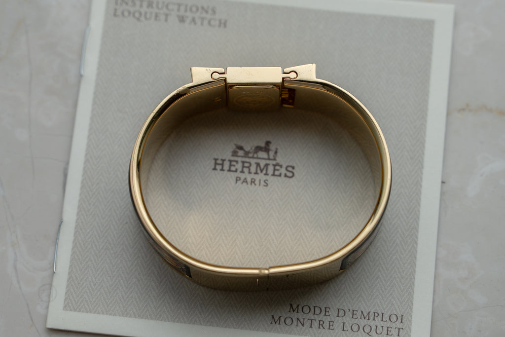 Hermes Loquet Bangle wrist watch ref L01.201 with certificate of guarantee
