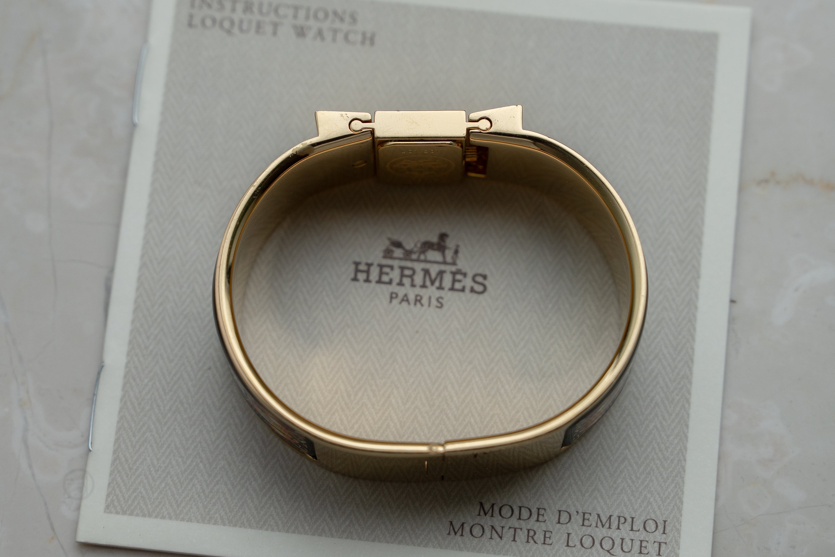 Hermes Loquet Bangle wrist watch ref L01.201 with certificate of guarantee