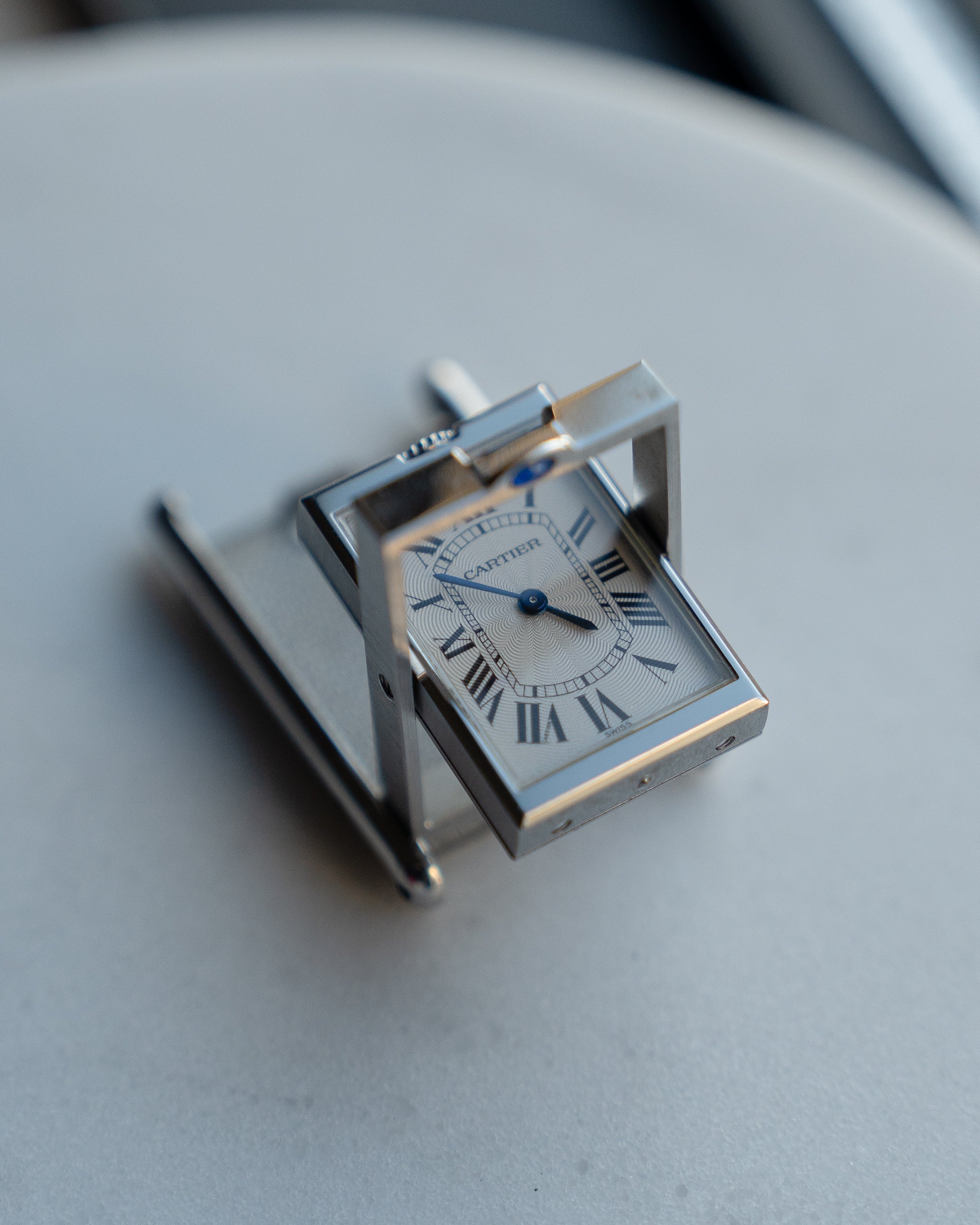 Cartier Tank Basculante in steel, ref. 2390 Mechanique, Full Set