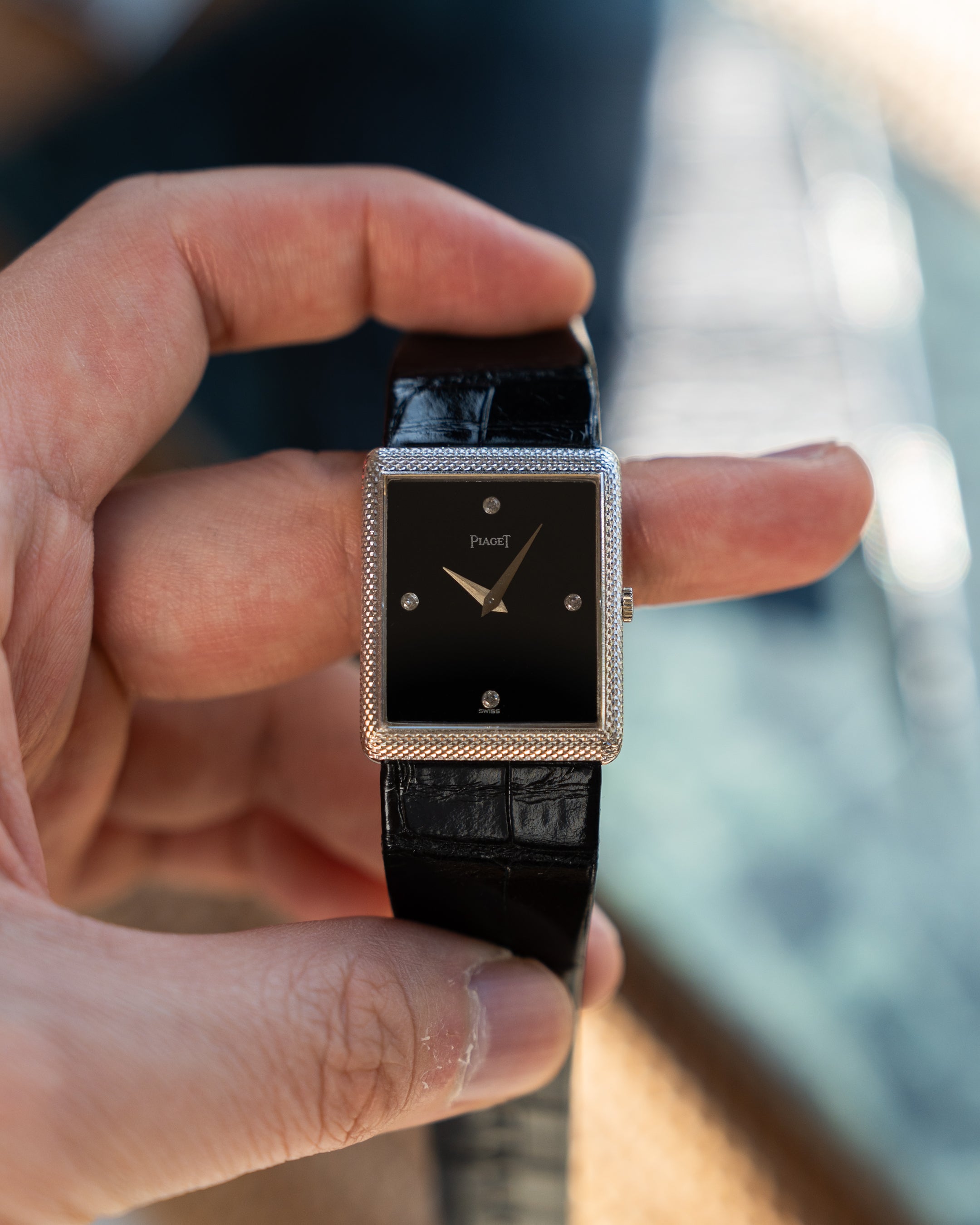 Piaget Protocole ref 9152, Onyx dial with diamond index in white gold