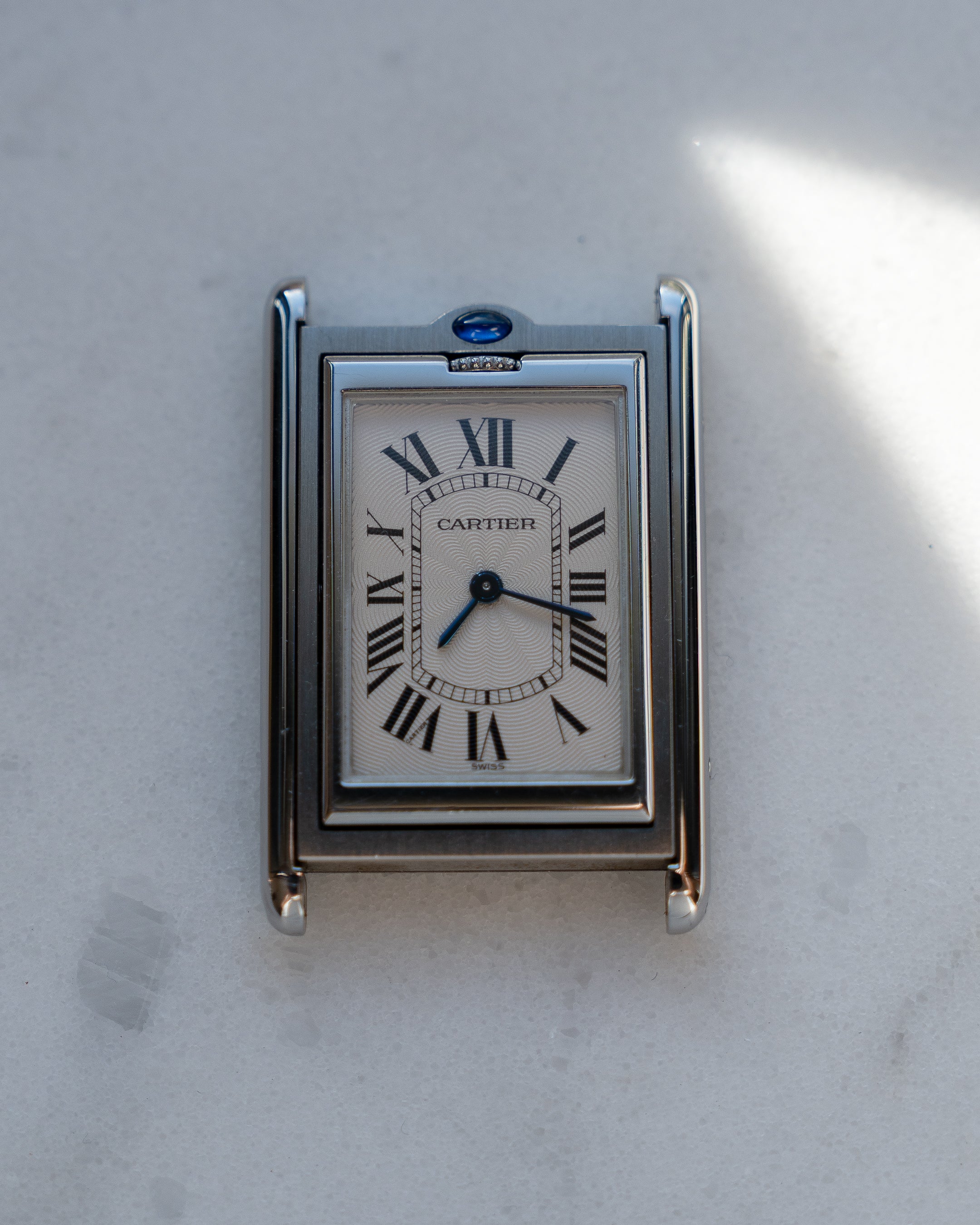 Cartier Tank Basculante in steel, ref. 2390 Mechanique, Full Set