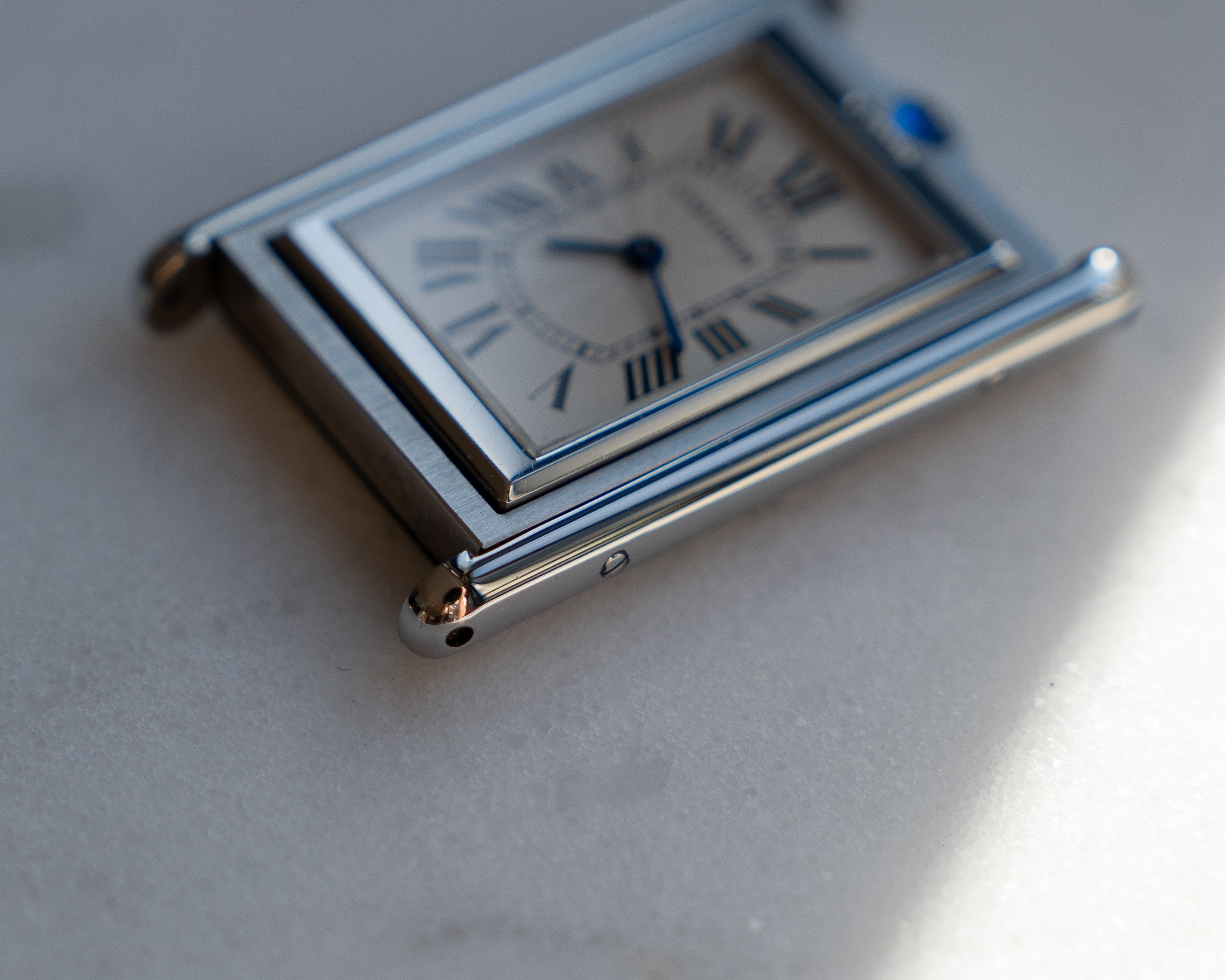 Cartier Tank Basculante in steel, ref. 2390 Mechanique, Full Set
