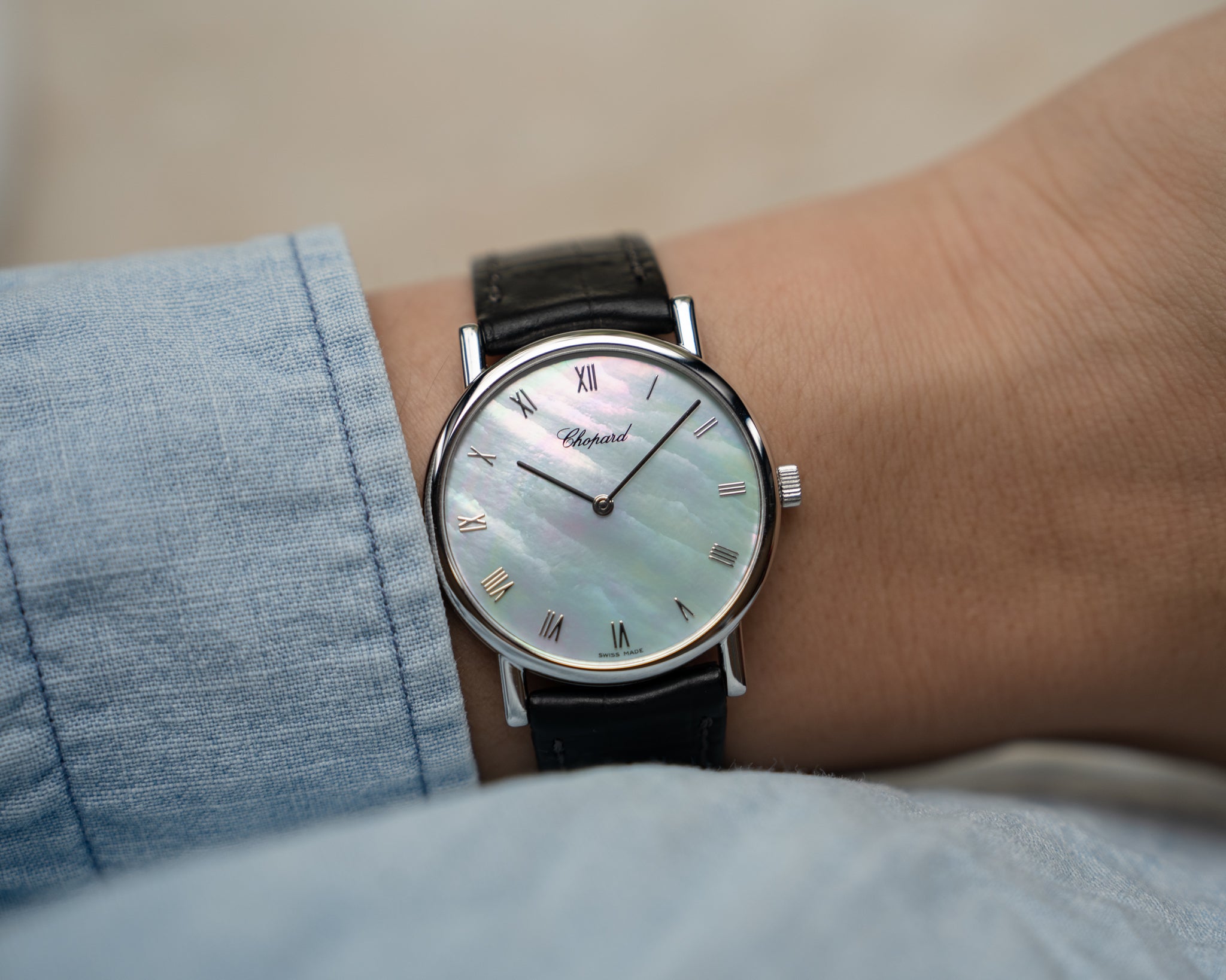 Chopard dress watch in White Gold with Mother of Pearl dial, manual wind movement
