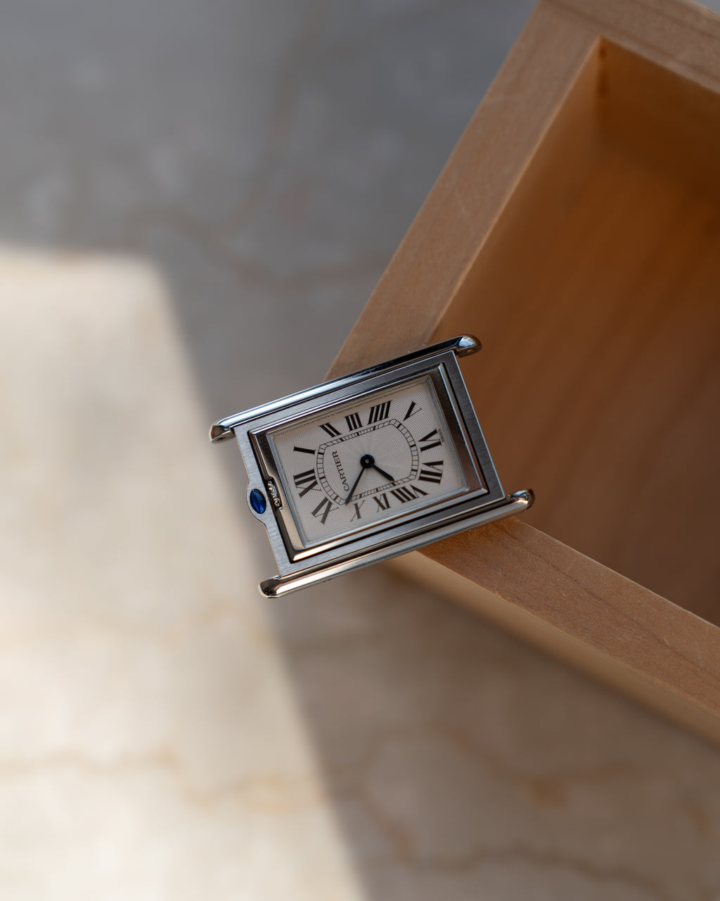 Cartier Tank Basculante in steel, ref. 2390 Mechanique, Full Set