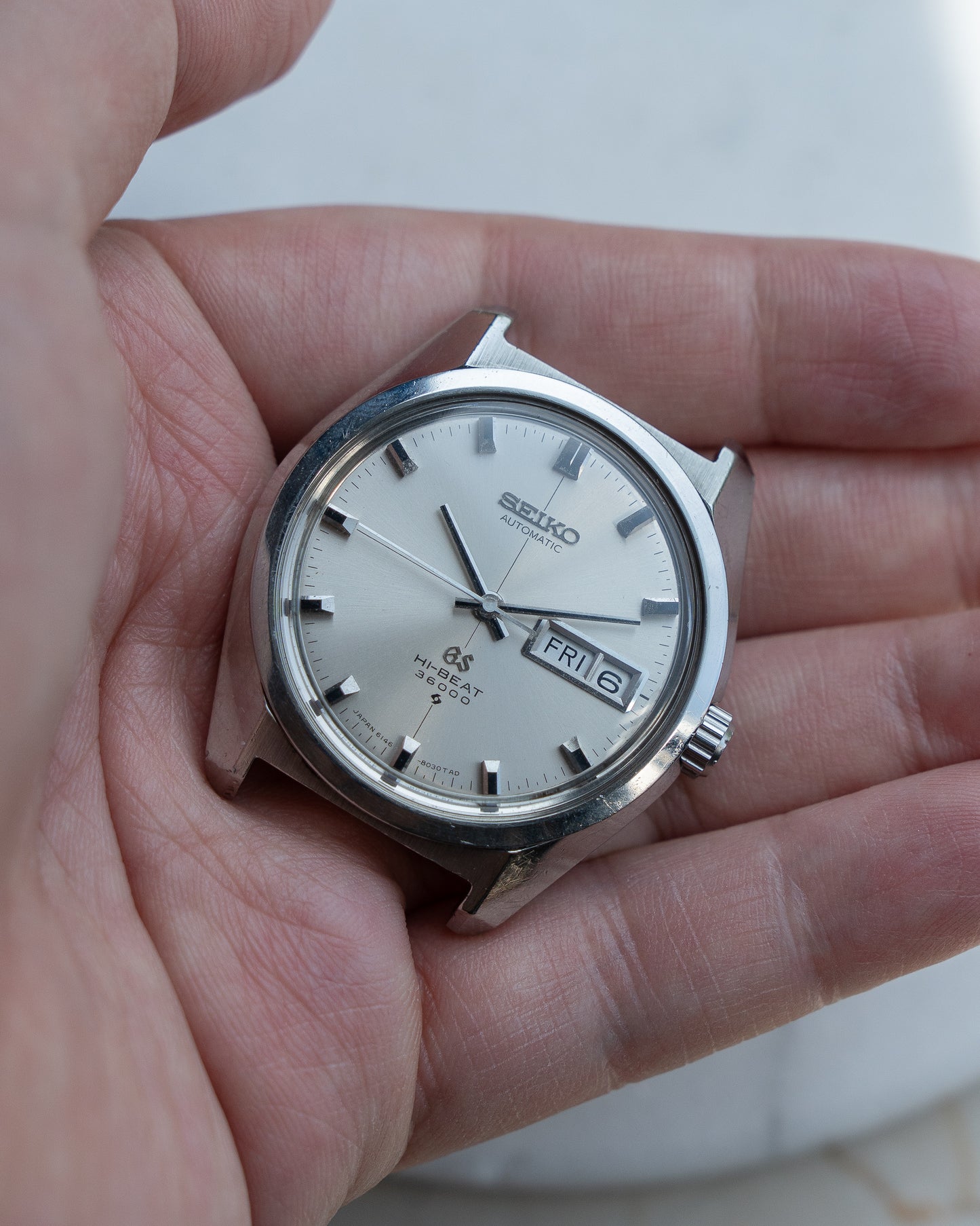 Grand Seiko 6146-8000 cross hair dial in steel, October 1968