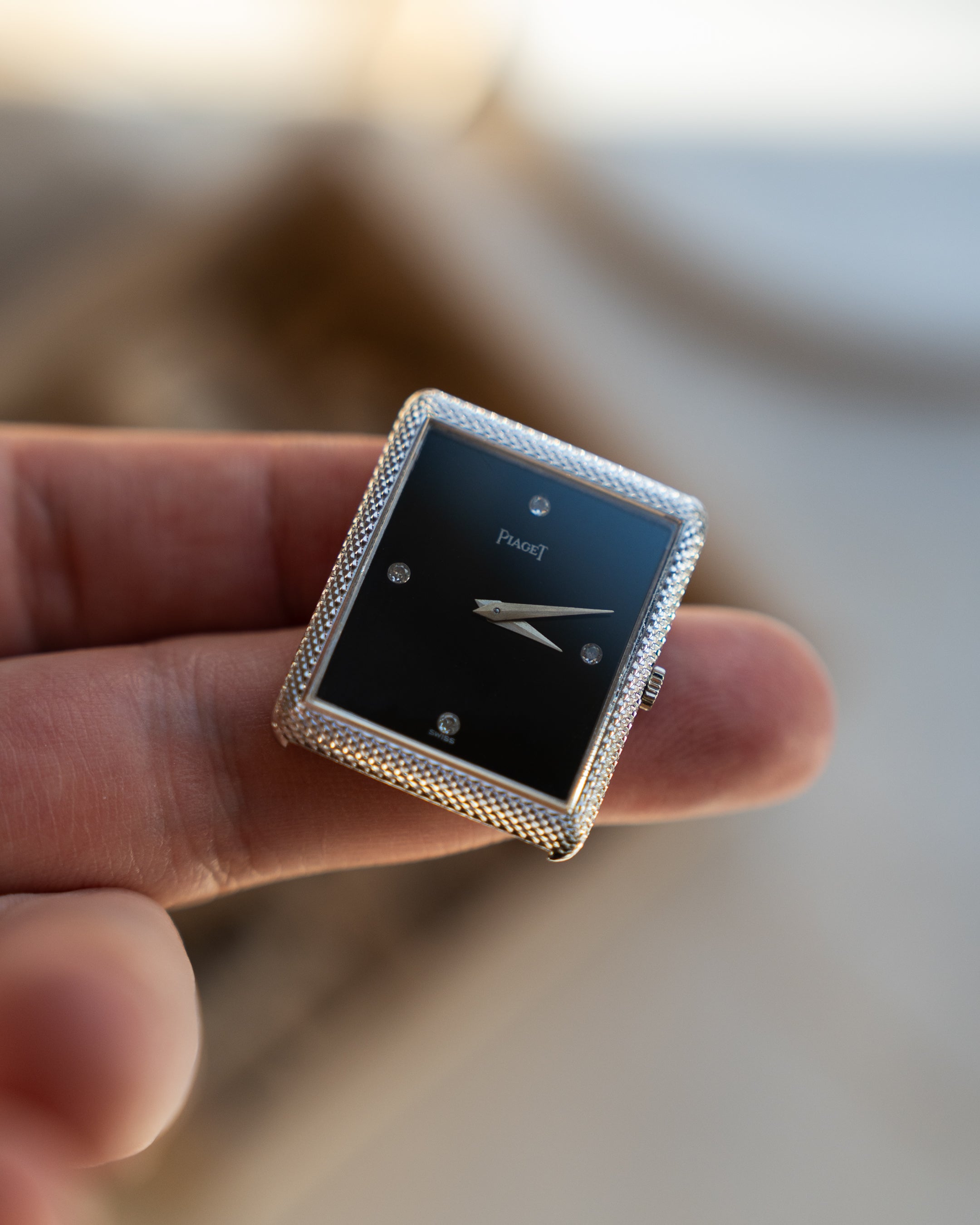 Piaget Protocole ref 9152, Onyx dial with diamond index in white gold
