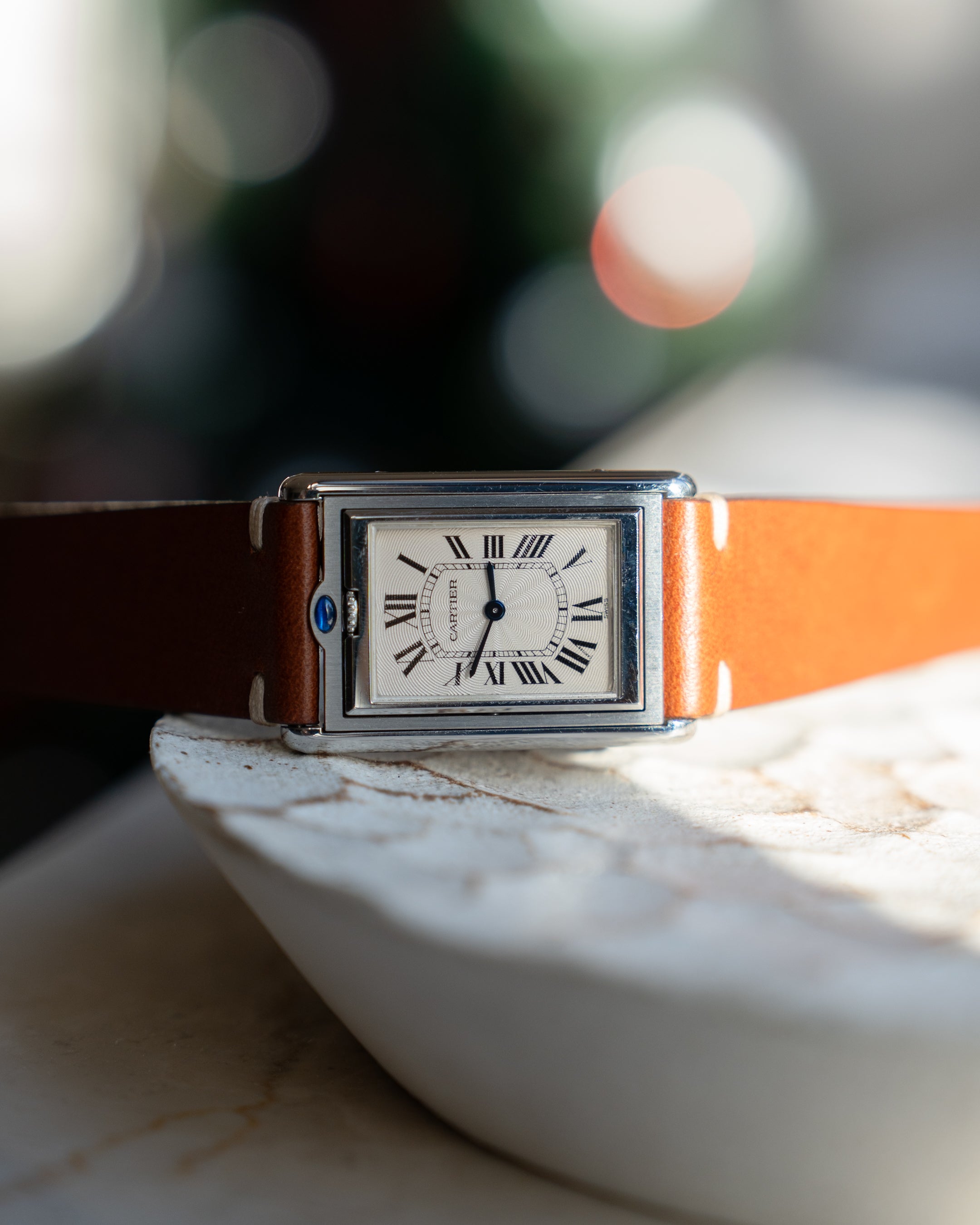 Cartier Tank Basculante in steel, ref. 2390 Mechanique, Full Set