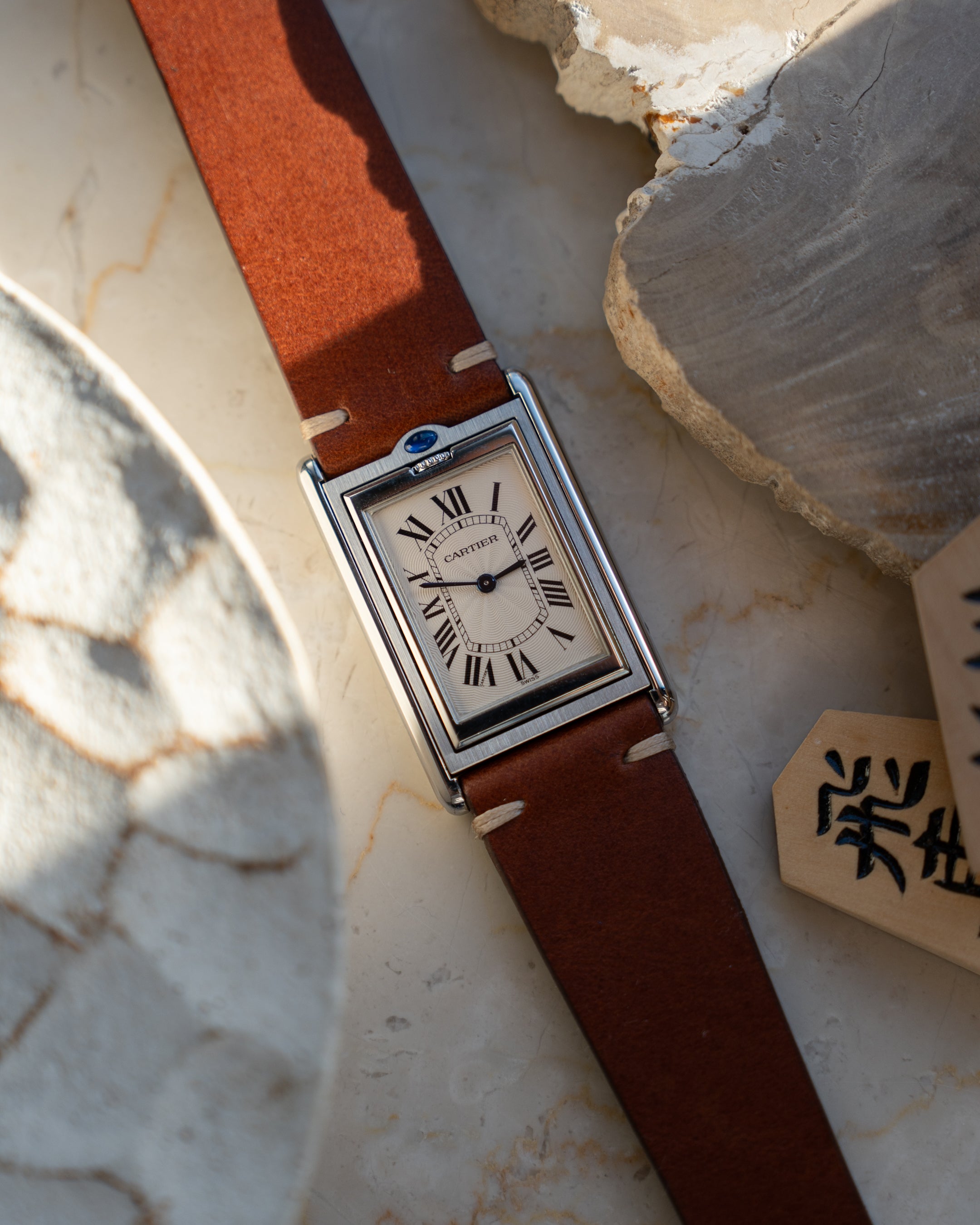 Cartier Tank Basculante in steel, ref. 2390 Mechanique, Full Set
