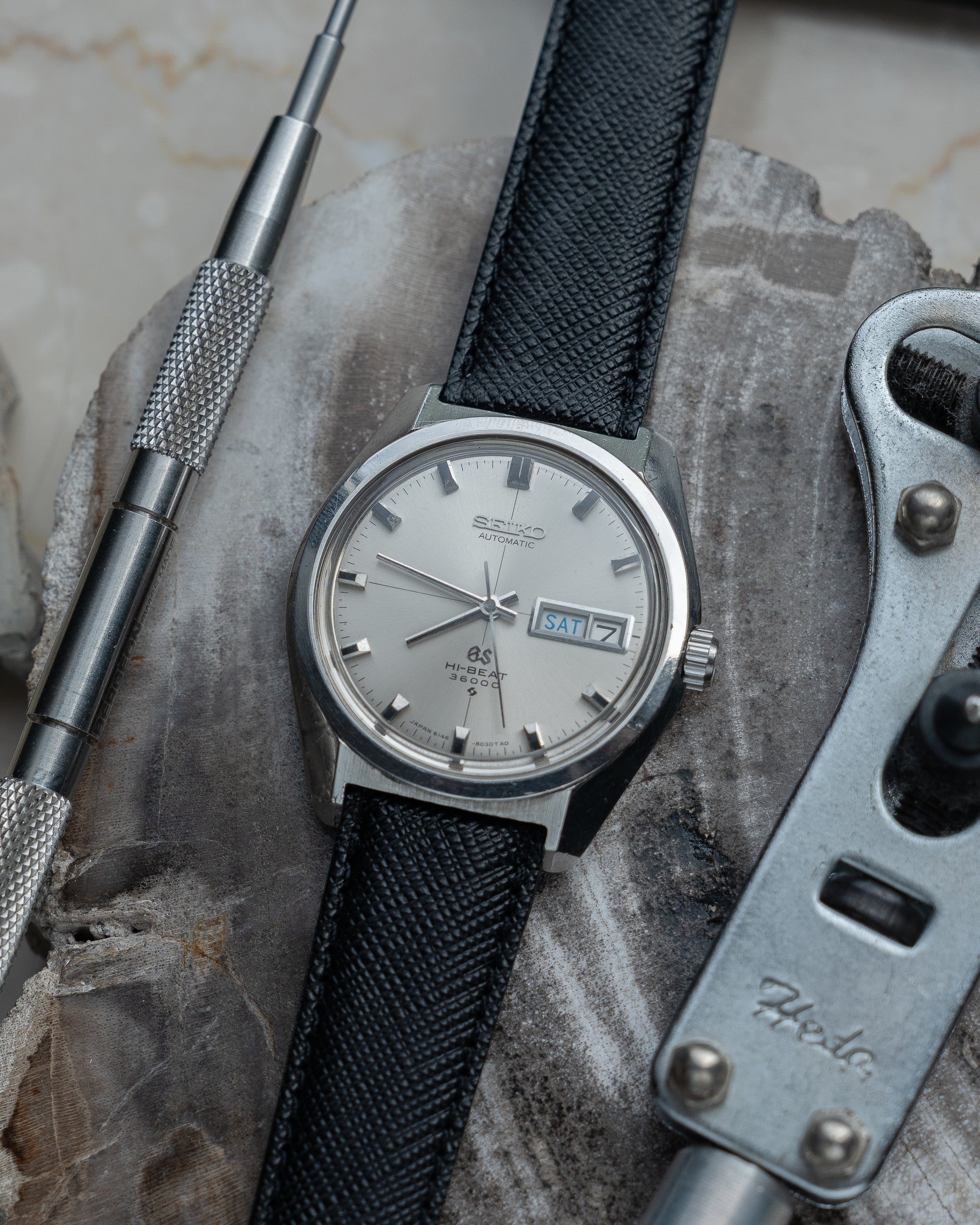 Grand Seiko 6146-8000 cross hair dial in steel, October 1968