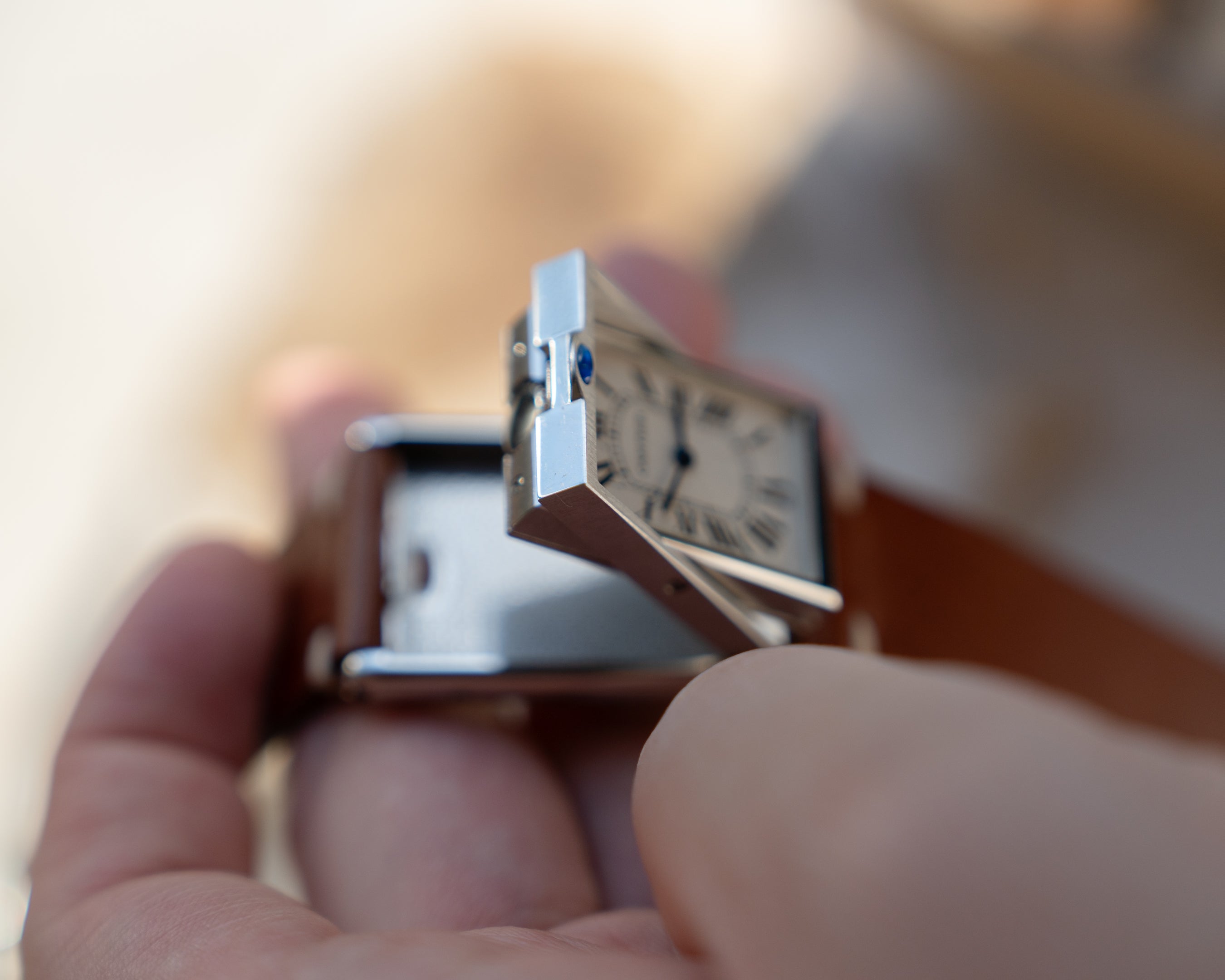 Cartier Tank Basculante in steel, ref. 2390 Mechanique, Full Set