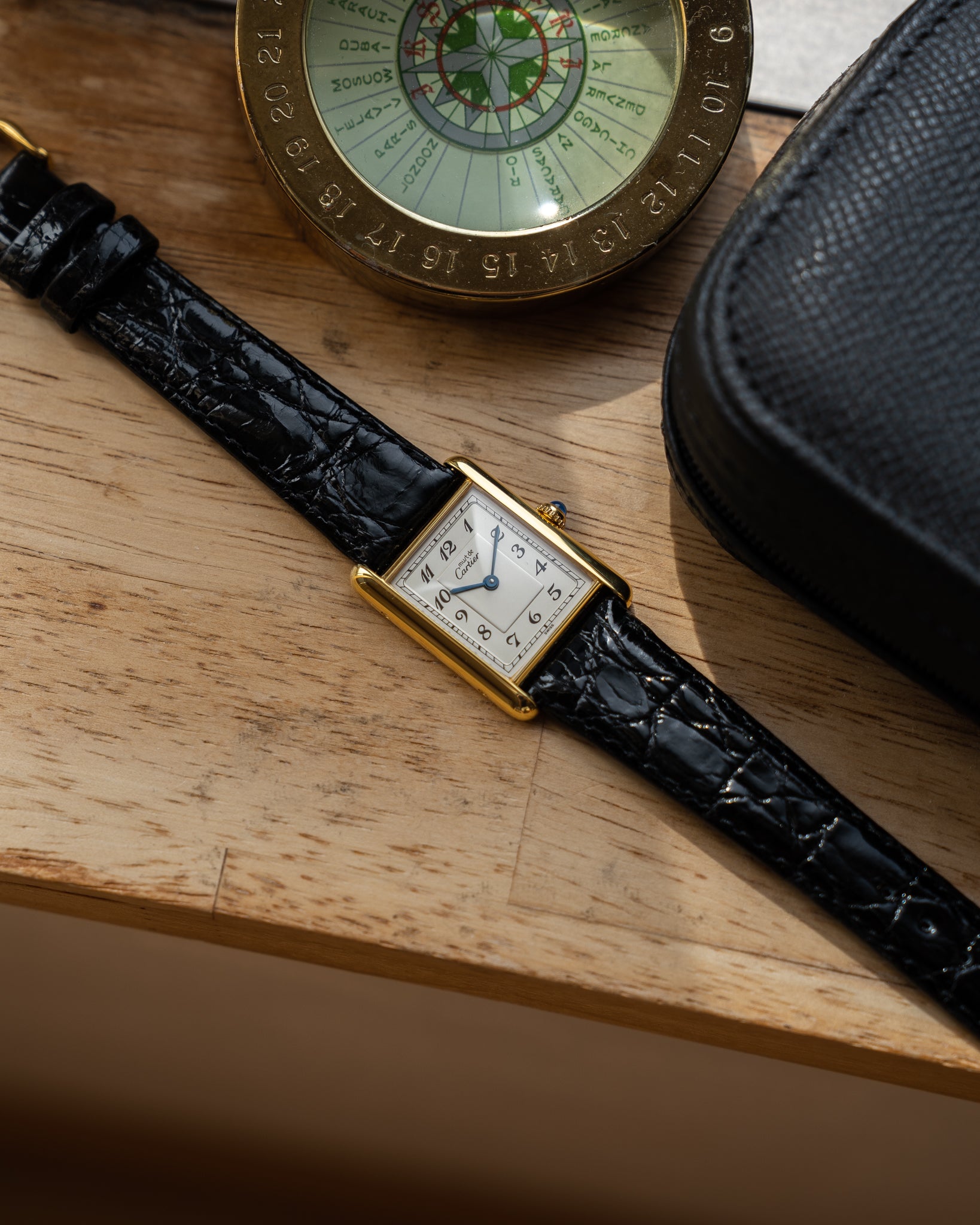Must de Cartier Tank LM- Breguet Numeral white dial, box & papers