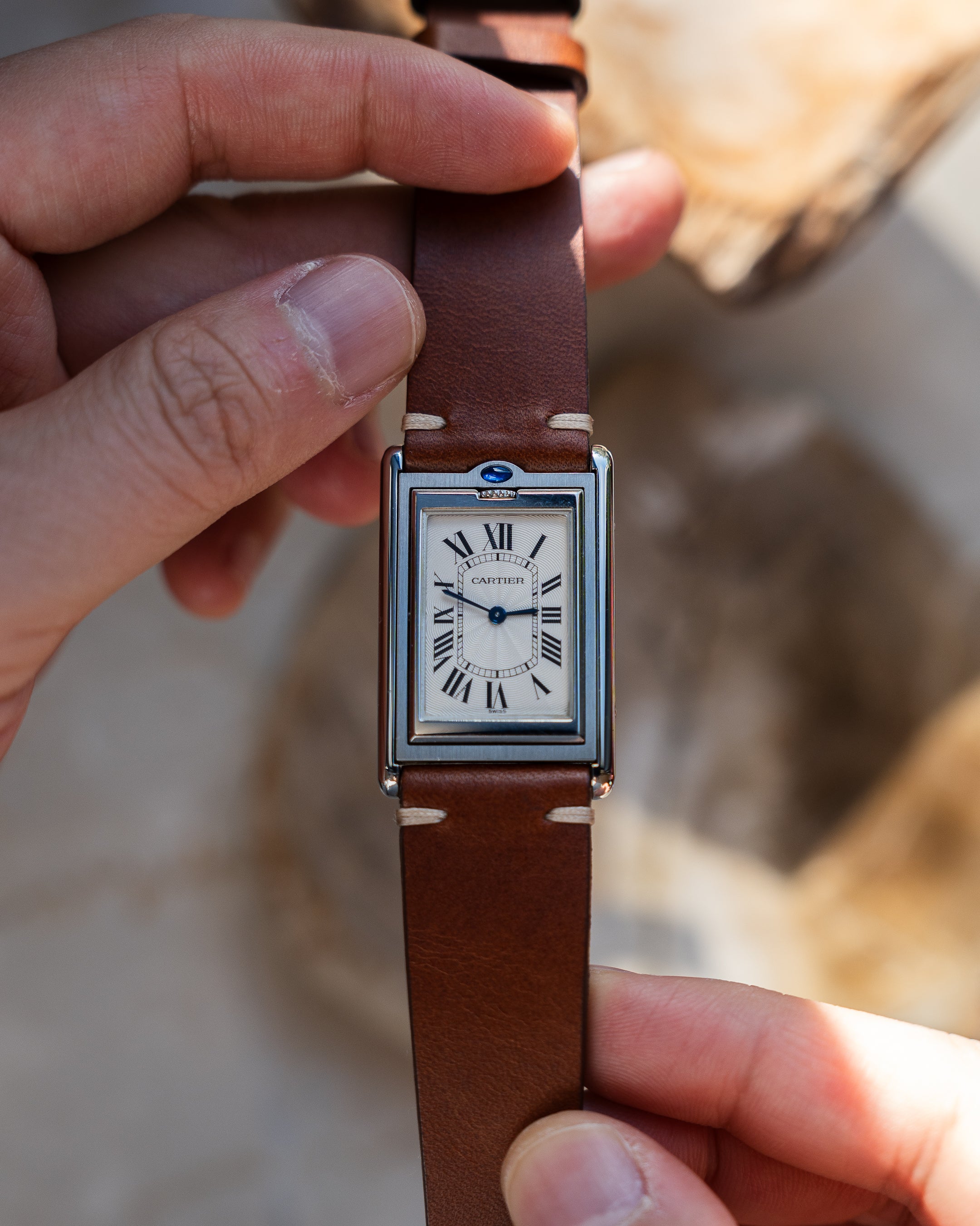 Cartier Tank Basculante in steel, ref. 2390 Mechanique, Full Set