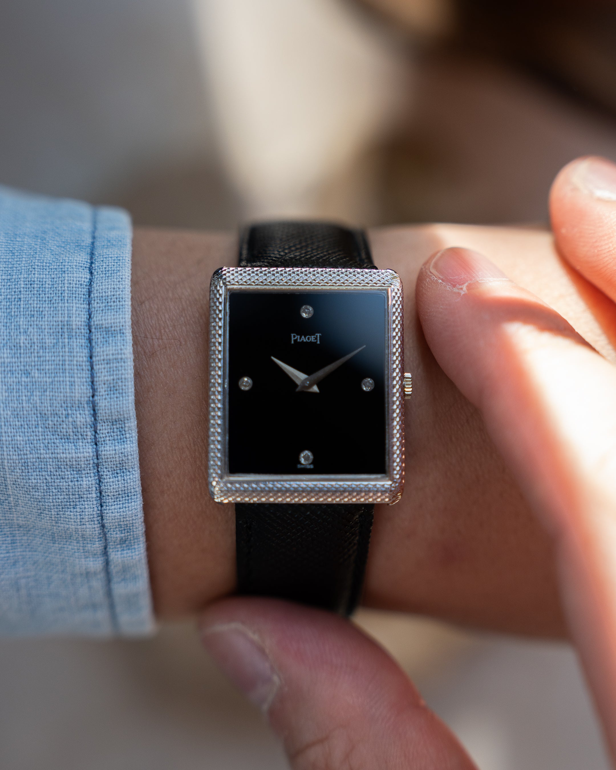 Piaget Protocole ref 9152, Onyx dial with diamond index in white gold