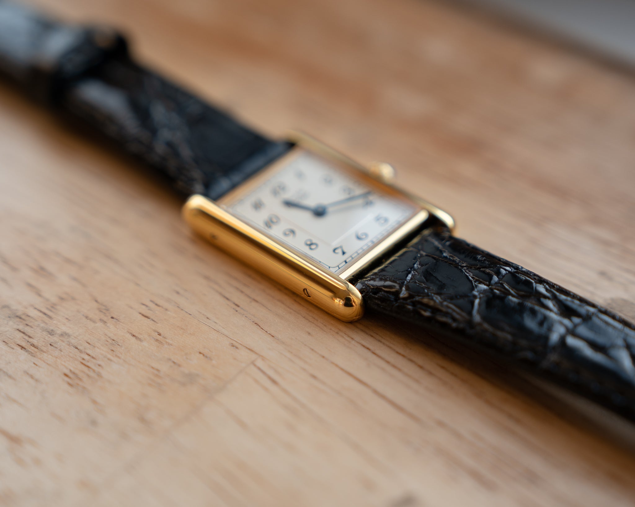 Must de Cartier Tank LM- Breguet Numeral white dial, box & papers