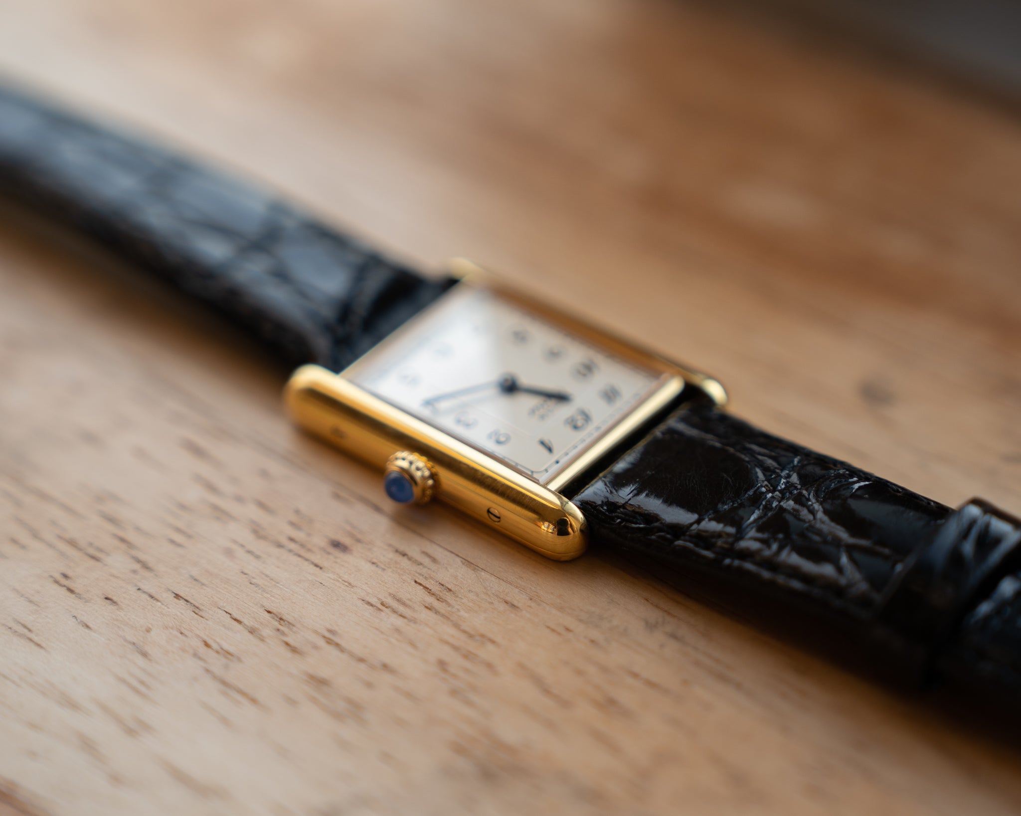 Must de Cartier Tank LM- Breguet Numeral white dial, box & papers