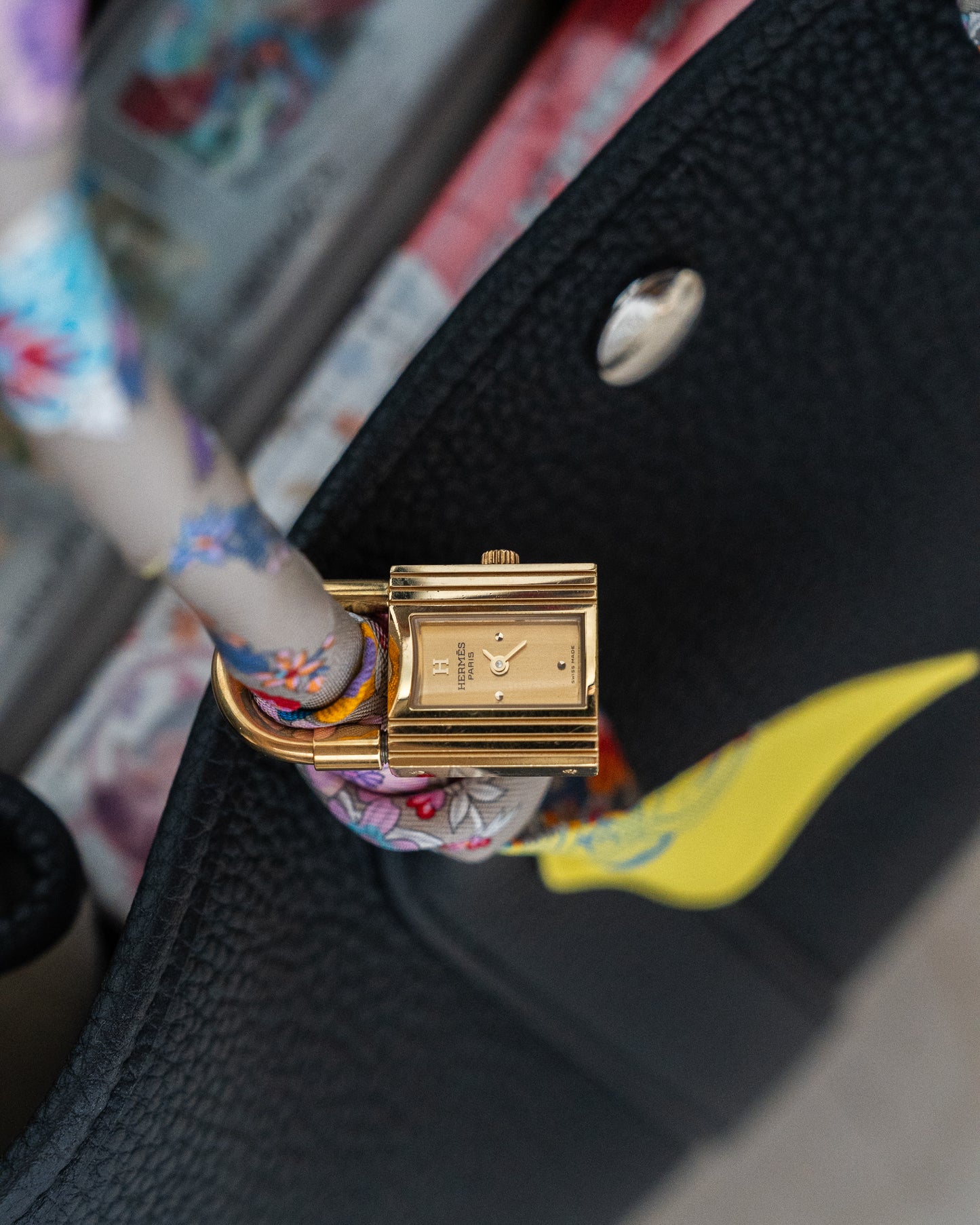 Hermès Kelly Watch with yellow calf leather strap