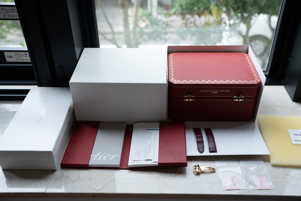 Cartier Tank Louis LM in YG, CPCP "Collection Prive" later rosette dial, full set