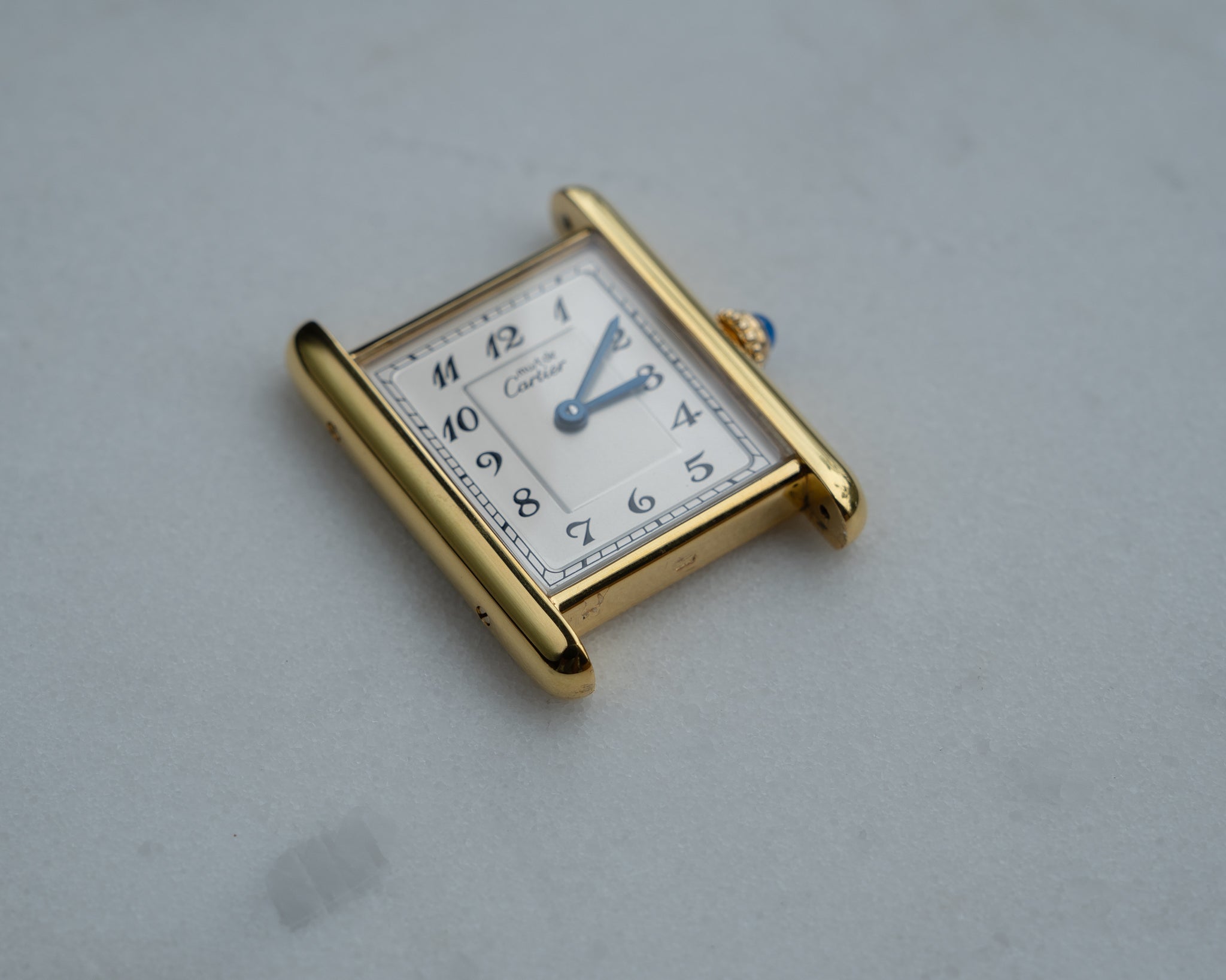 Must de Cartier Tank LM- Breguet Numeral white dial, box & buckle