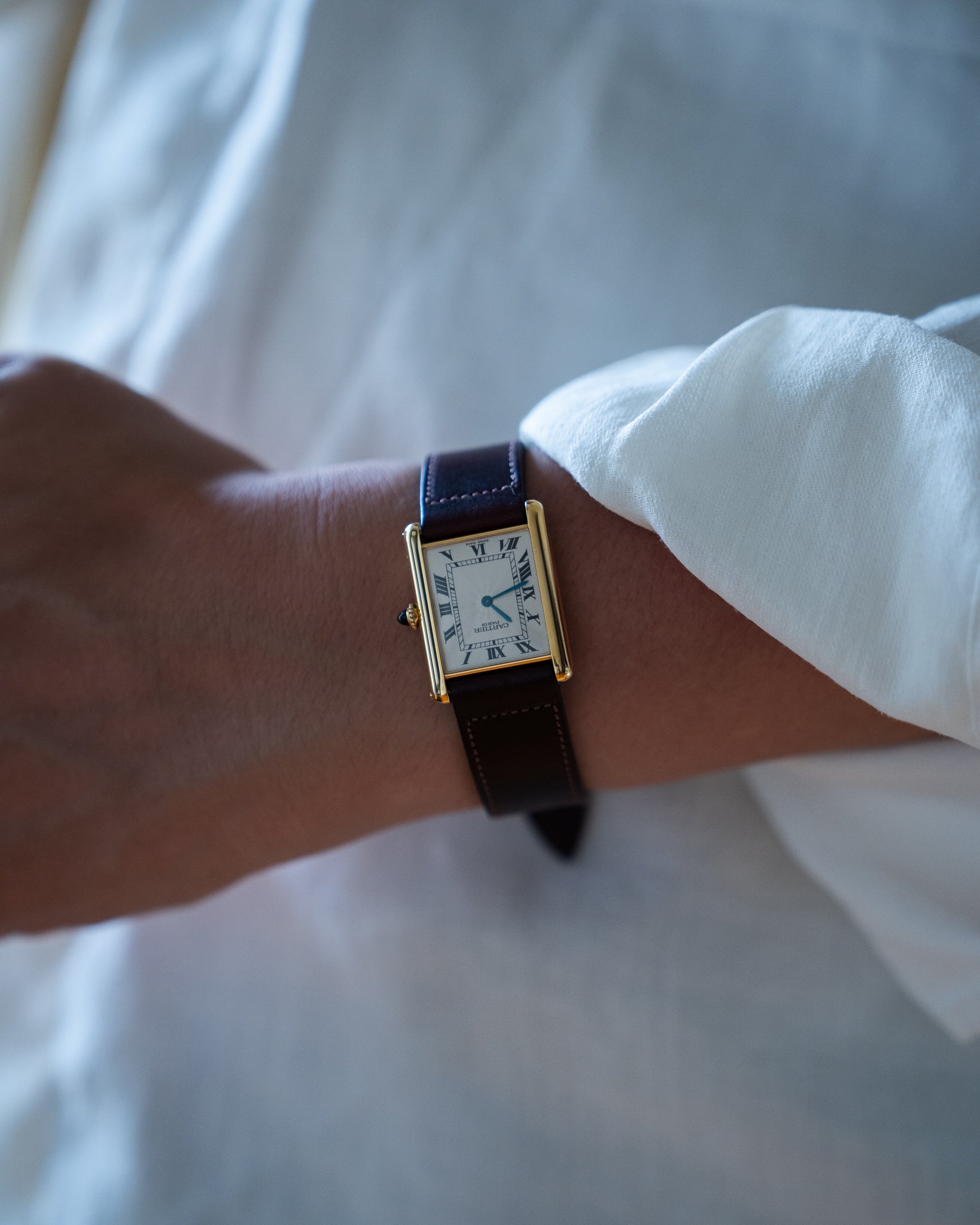 Cartier Tank Louis LM in YG, CPCP "Collection Prive" later rosette dial, full set