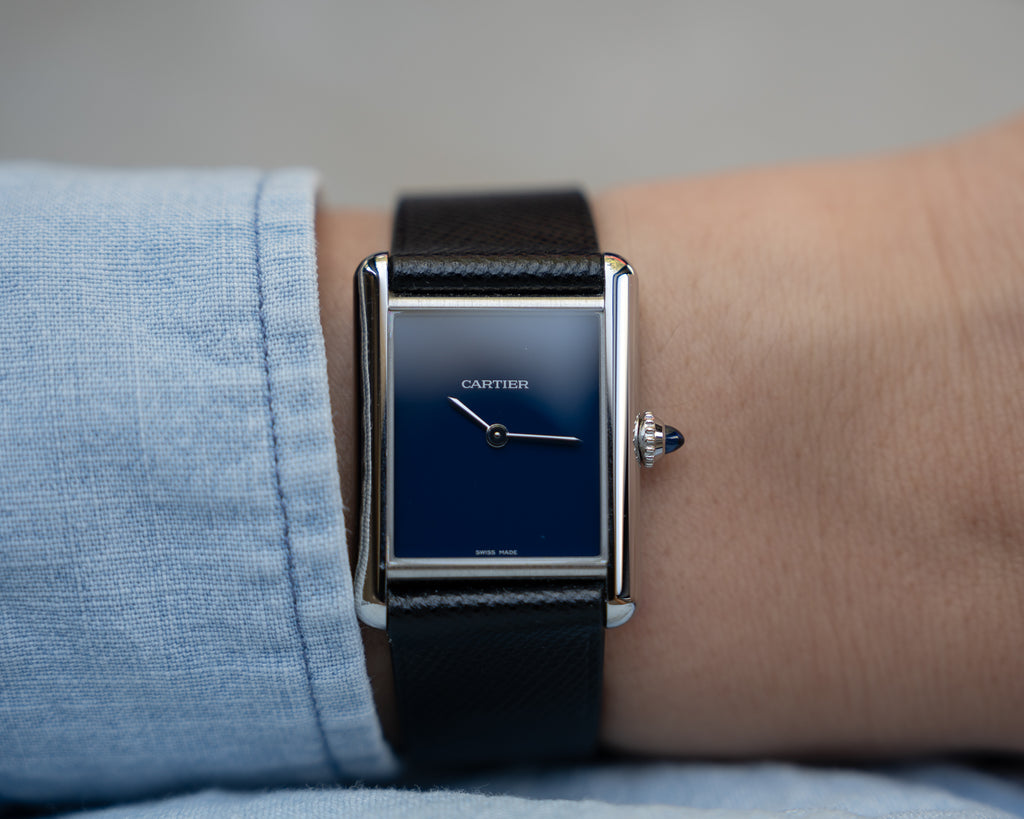 Cartier Must Tank steel, Blue dial - WSTA0055