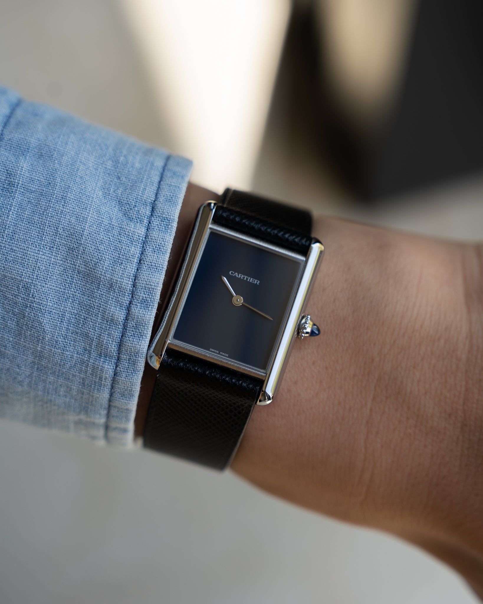 Cartier Must Tank steel, Blue dial - WSTA0055