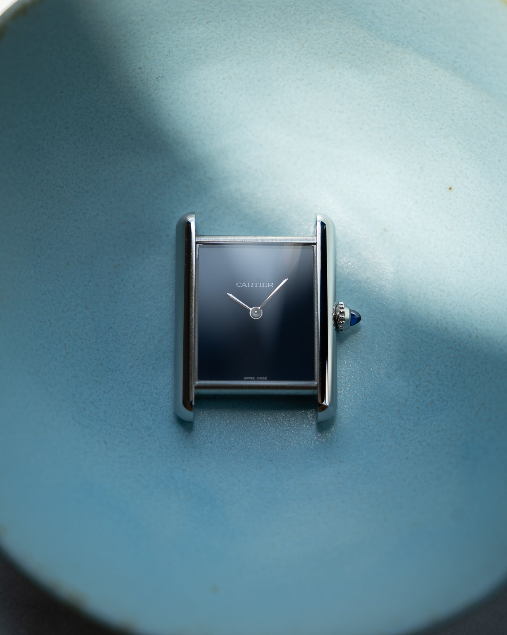 Cartier Must Tank steel, Blue dial - WSTA0055