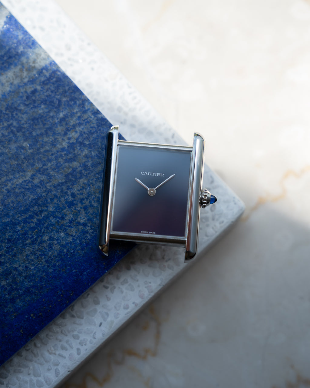 Cartier Must Tank steel, Blue dial - WSTA0055