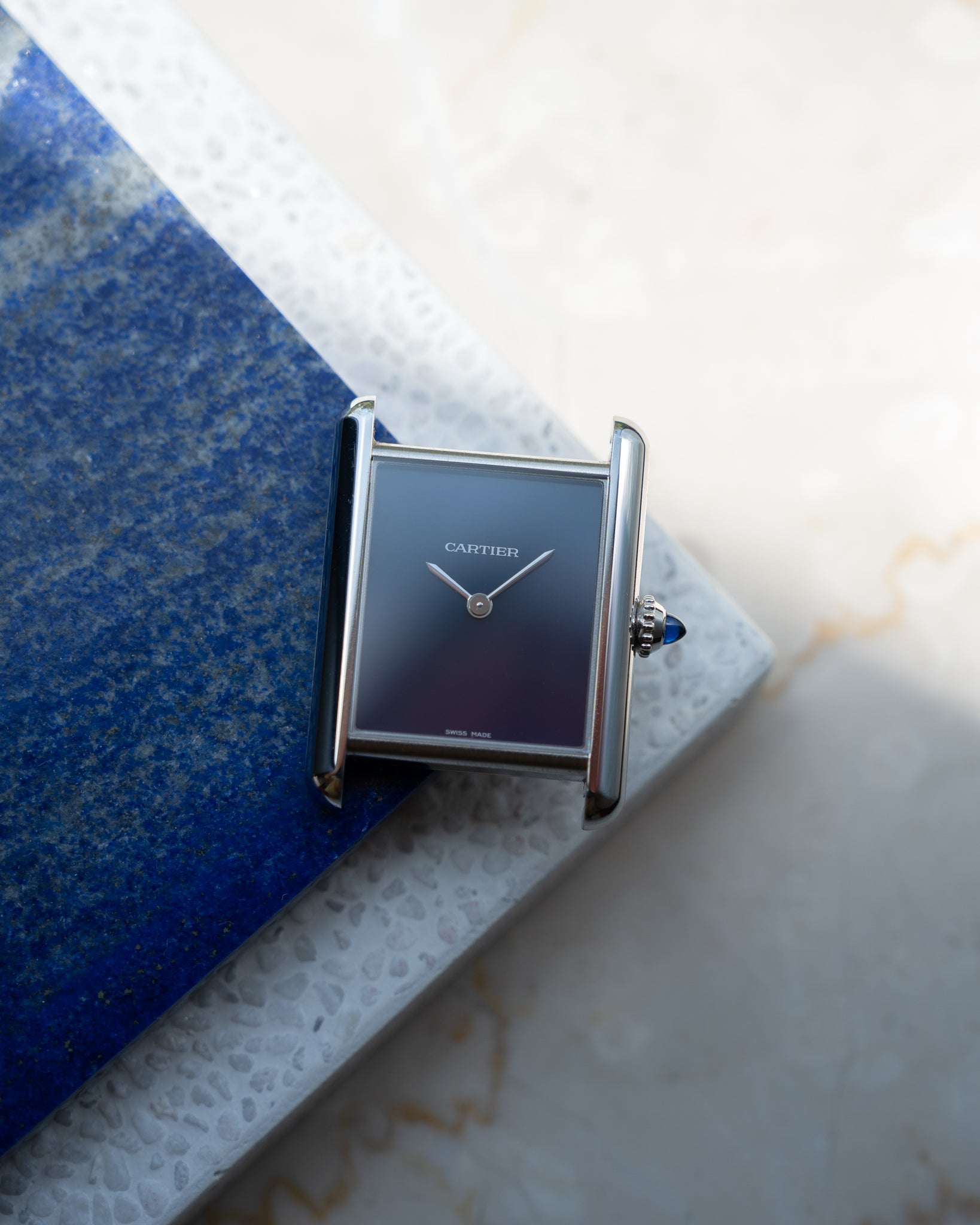 Cartier Must Tank steel, Blue dial - WSTA0055