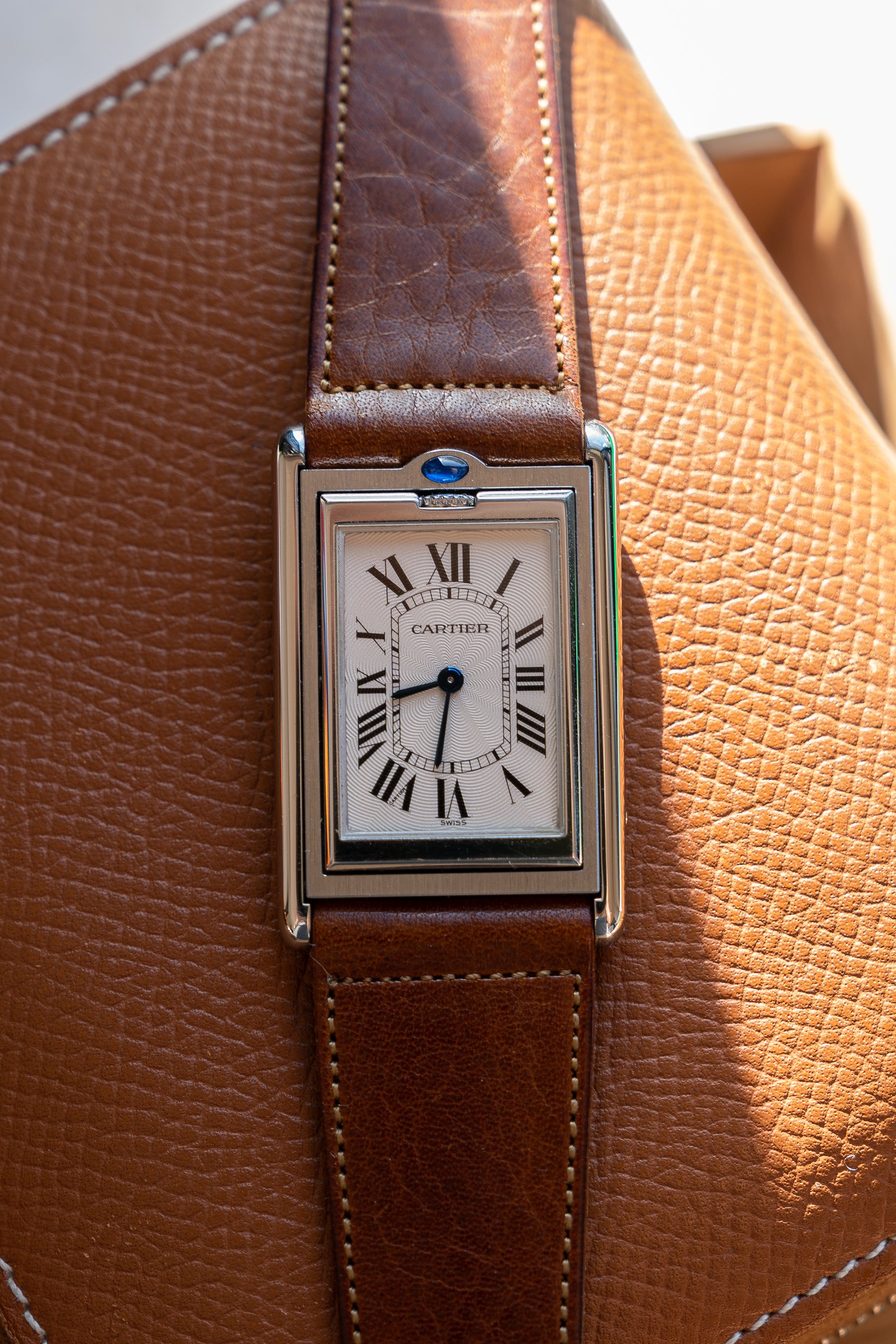 Cartier Tank Basculante in steel, ref. 2390 Mechanique, Full Set
