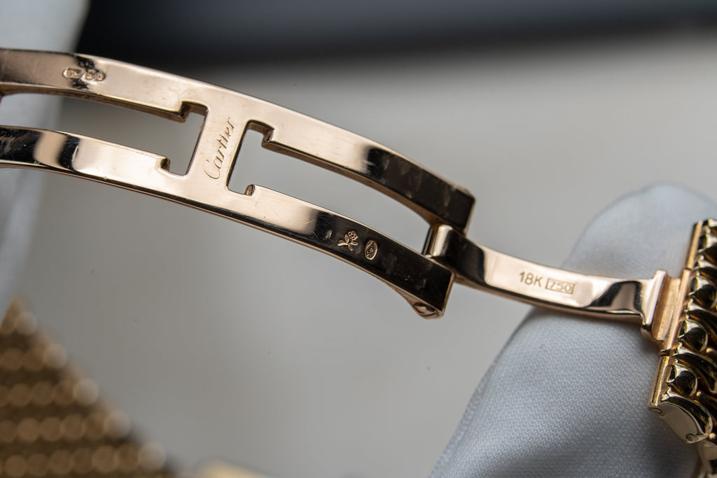Cartier Tank Louis "Extra Flat" in YG with tear drop Gold bracelet-1990's