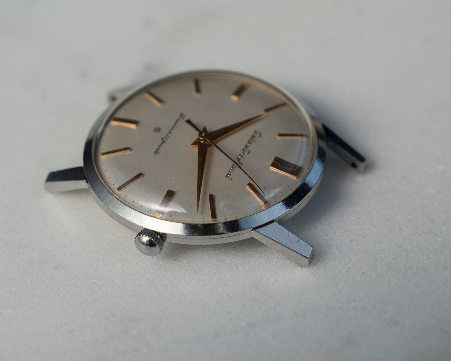 Seiko Lord Marvel 1st generation, carved mark 3 dial, Oct 1959, "Shirokin"