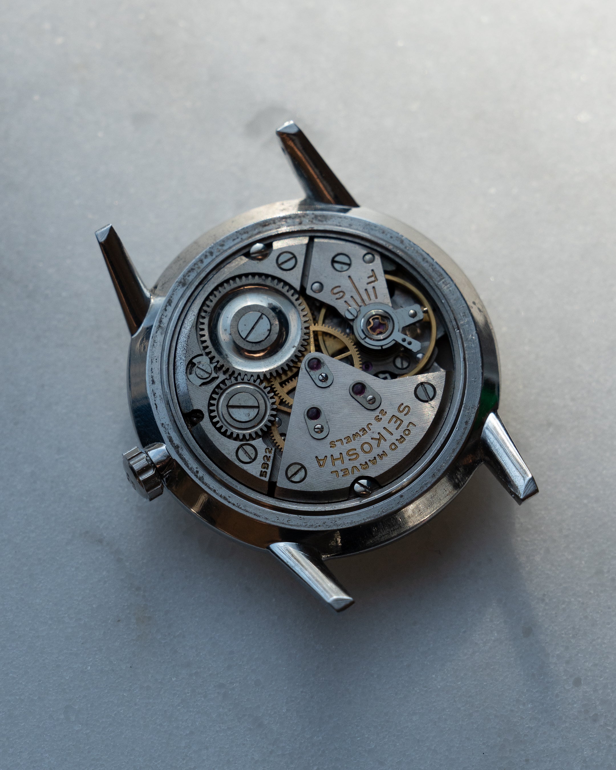 Seiko Lord Marvel 1st generation in steel, carved Mark 2 dial, "special dial"