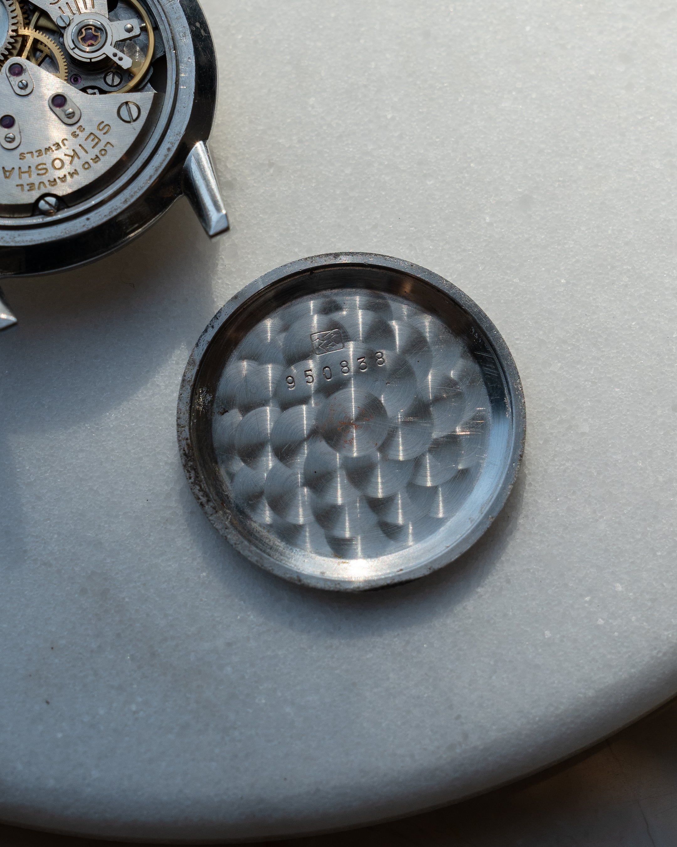 Seiko Lord Marvel 1st generation in steel, carved Mark 2 dial, "special dial"