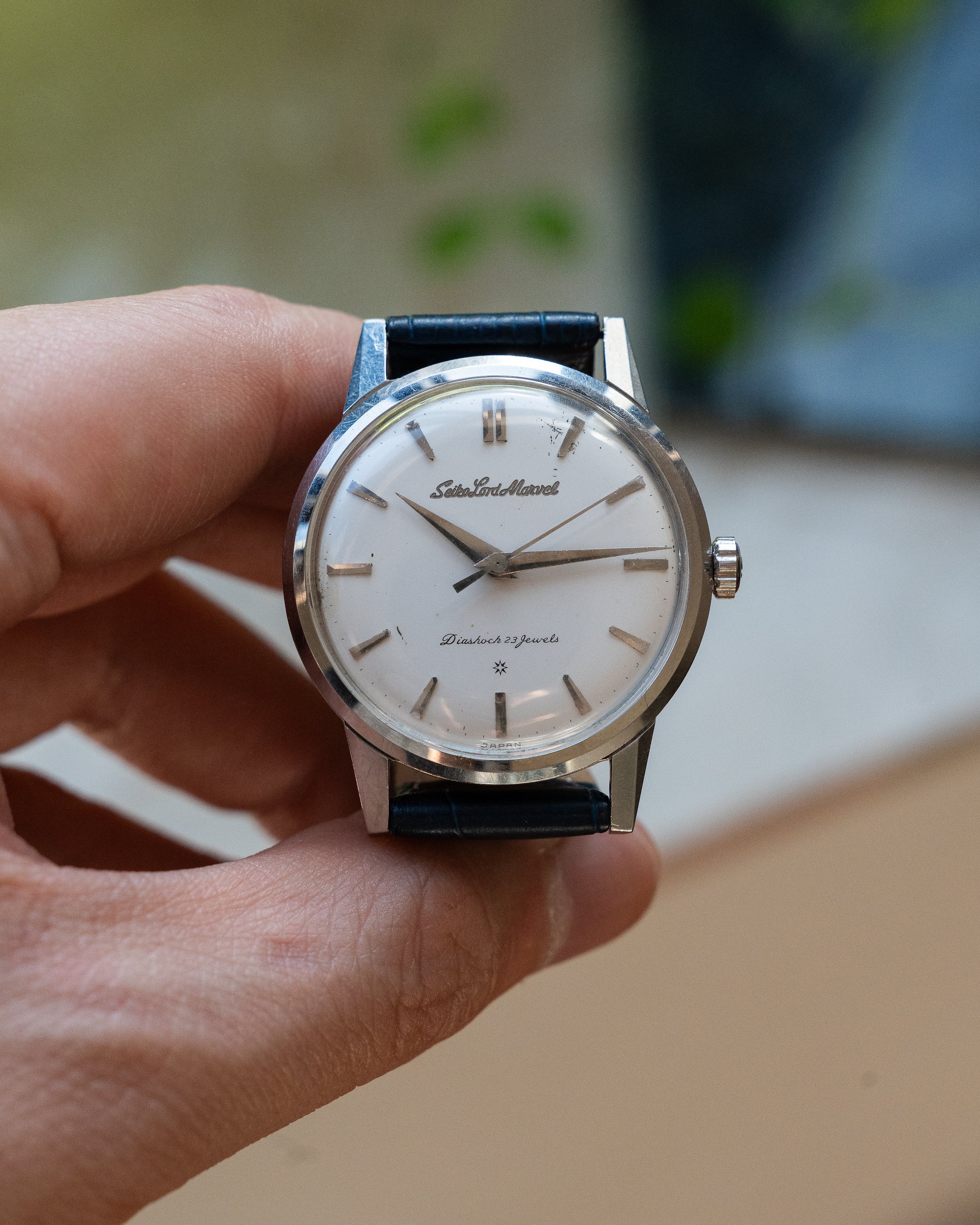 Seiko Lord Marvel 1st generation in steel, carved Mark 2 dial, "special dial"