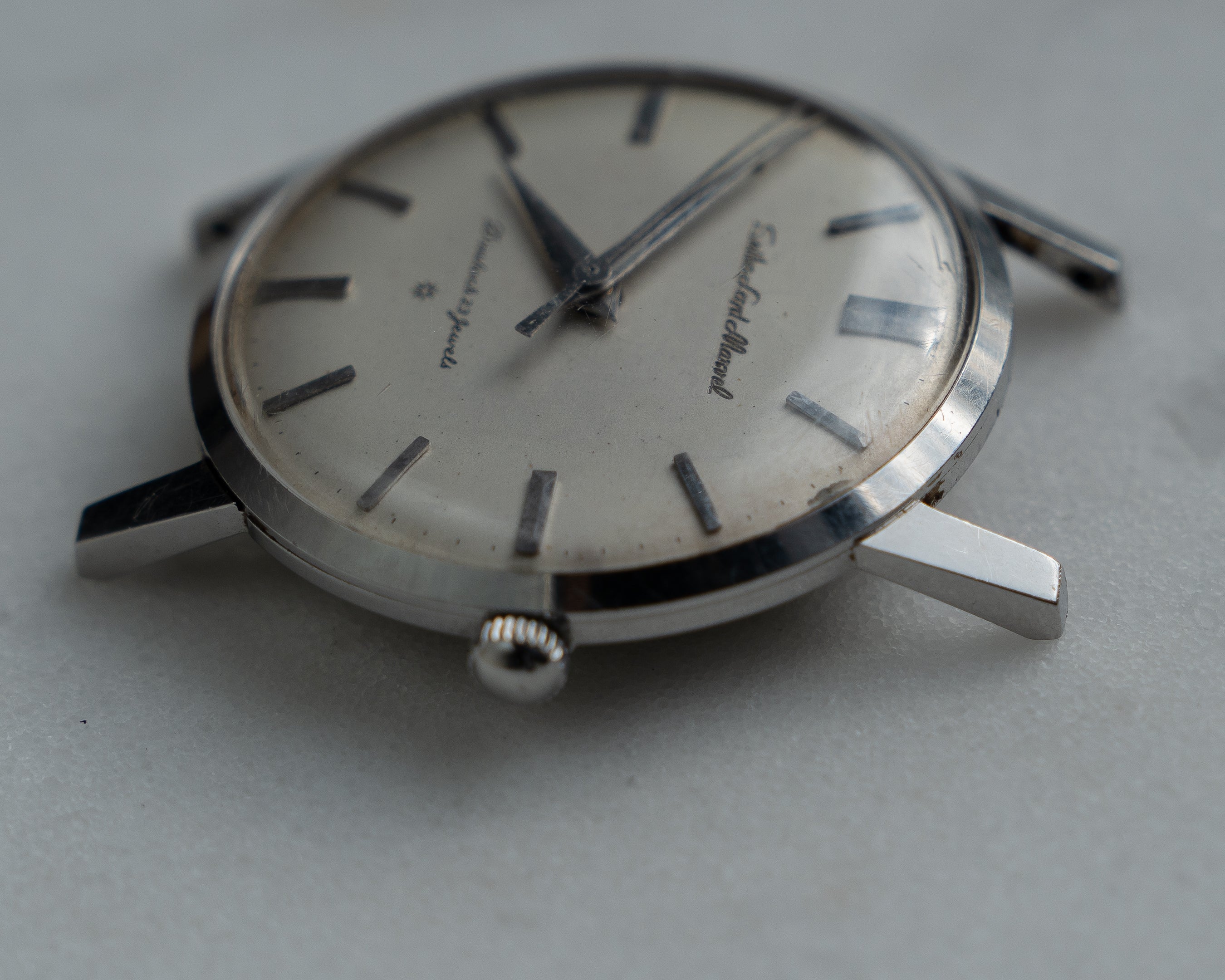 Seiko Lord Marvel 1st generation, carved mark 3 dial in steel, June 1960, J14038