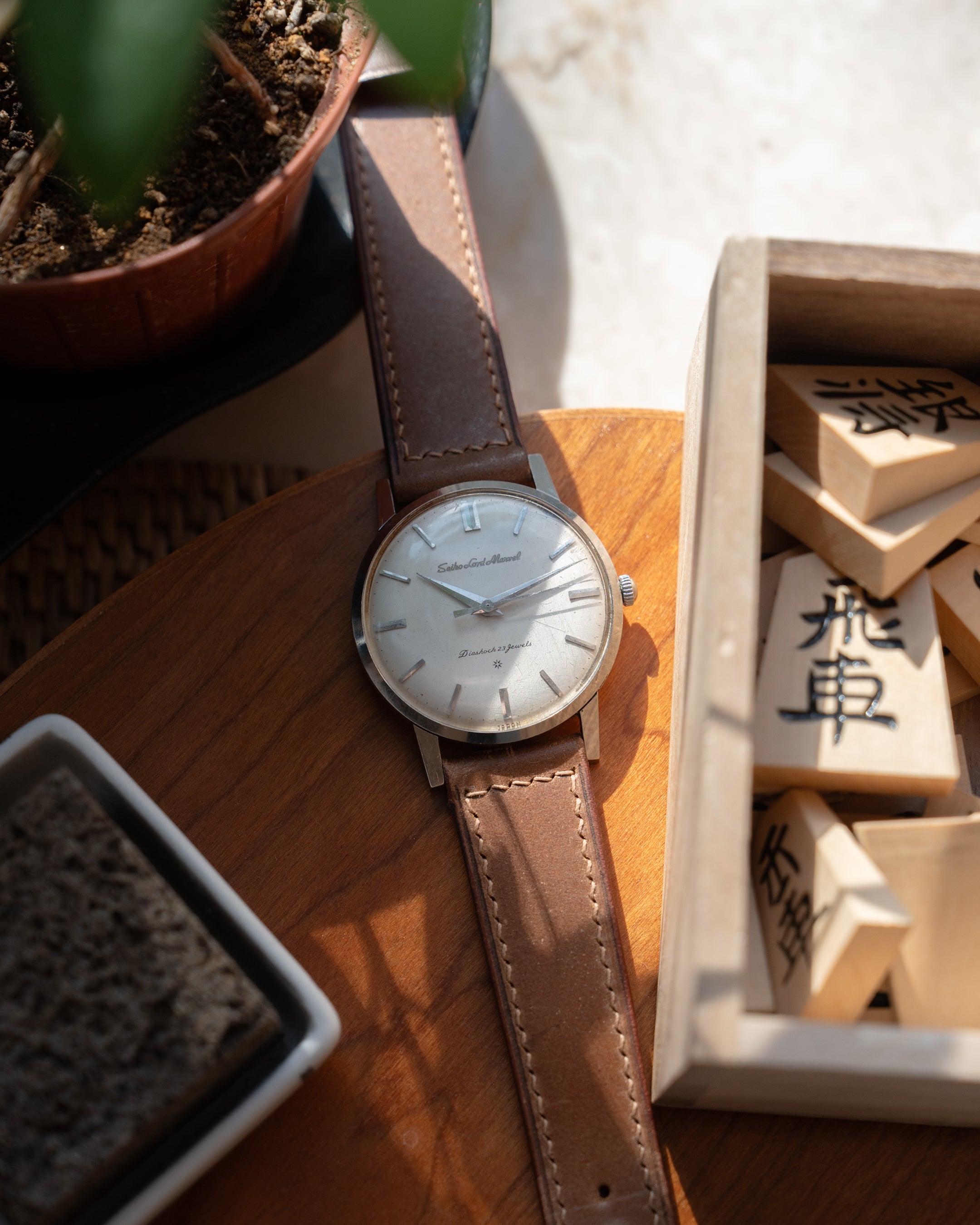 Seiko Lord Marvel 1st generation, carved mark 3 dial in steel, June 1960, J14038