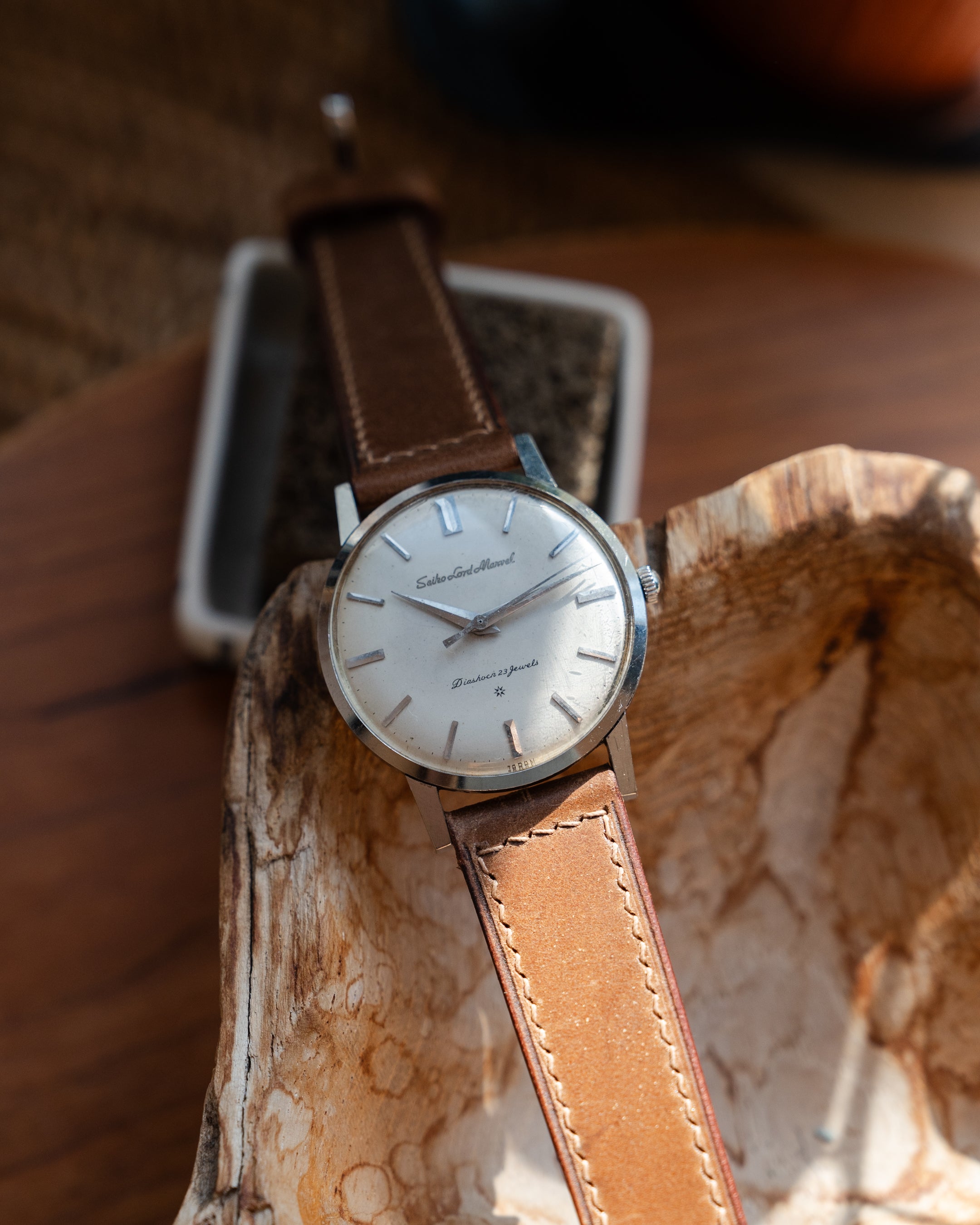 Seiko Lord Marvel 1st generation, carved mark 3 dial in steel, June 1960, J14038