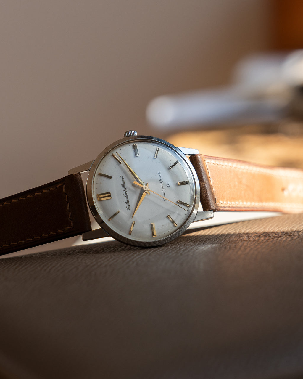 Seiko Lord Marvel 1st generation, carved mark 3 dial, Oct 1959, "Shirokin"