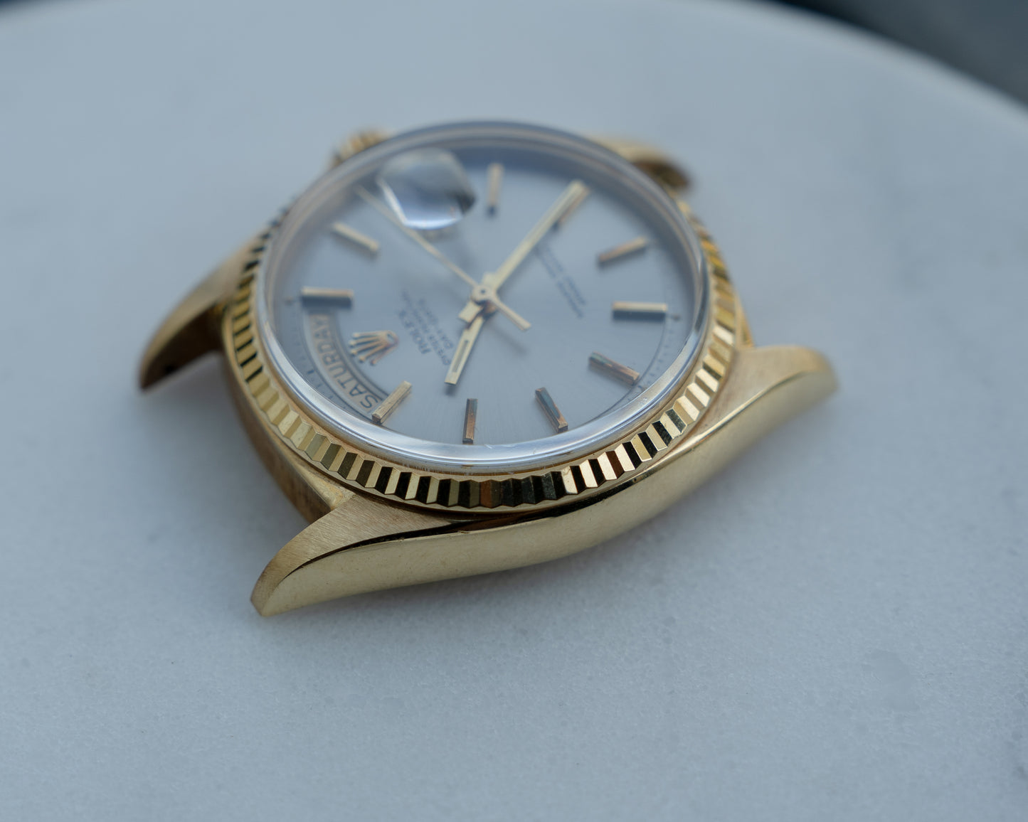 Rolex Day-Date in Yellow Gold ref 1803 Grey Dial 1971 on President bracelet