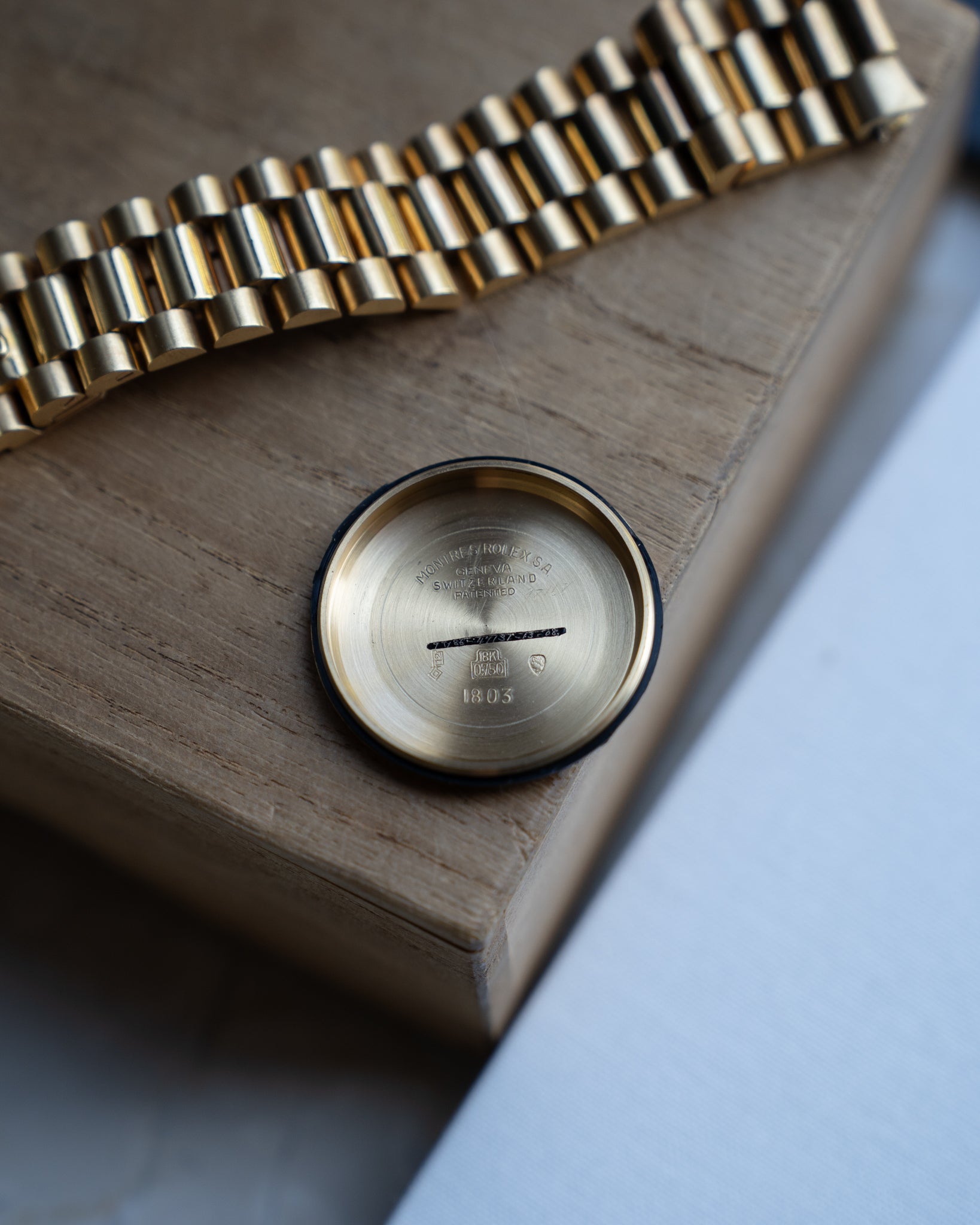 Rolex Day-Date in Yellow Gold ref 1803 Grey Dial 1971 on President bracelet
