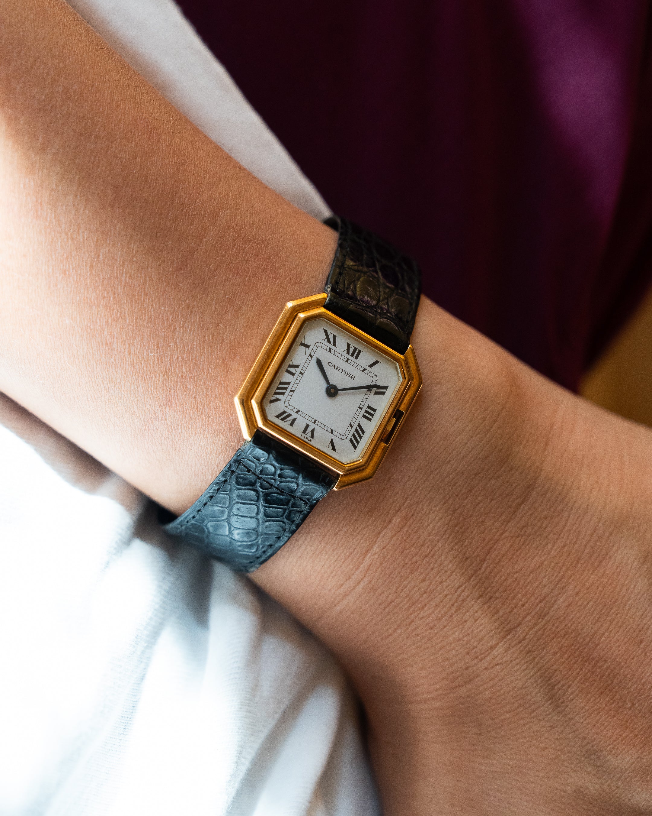 Cartier Ceinture in yellow gold, ref 78099 LM size, with original gold deployant clasp