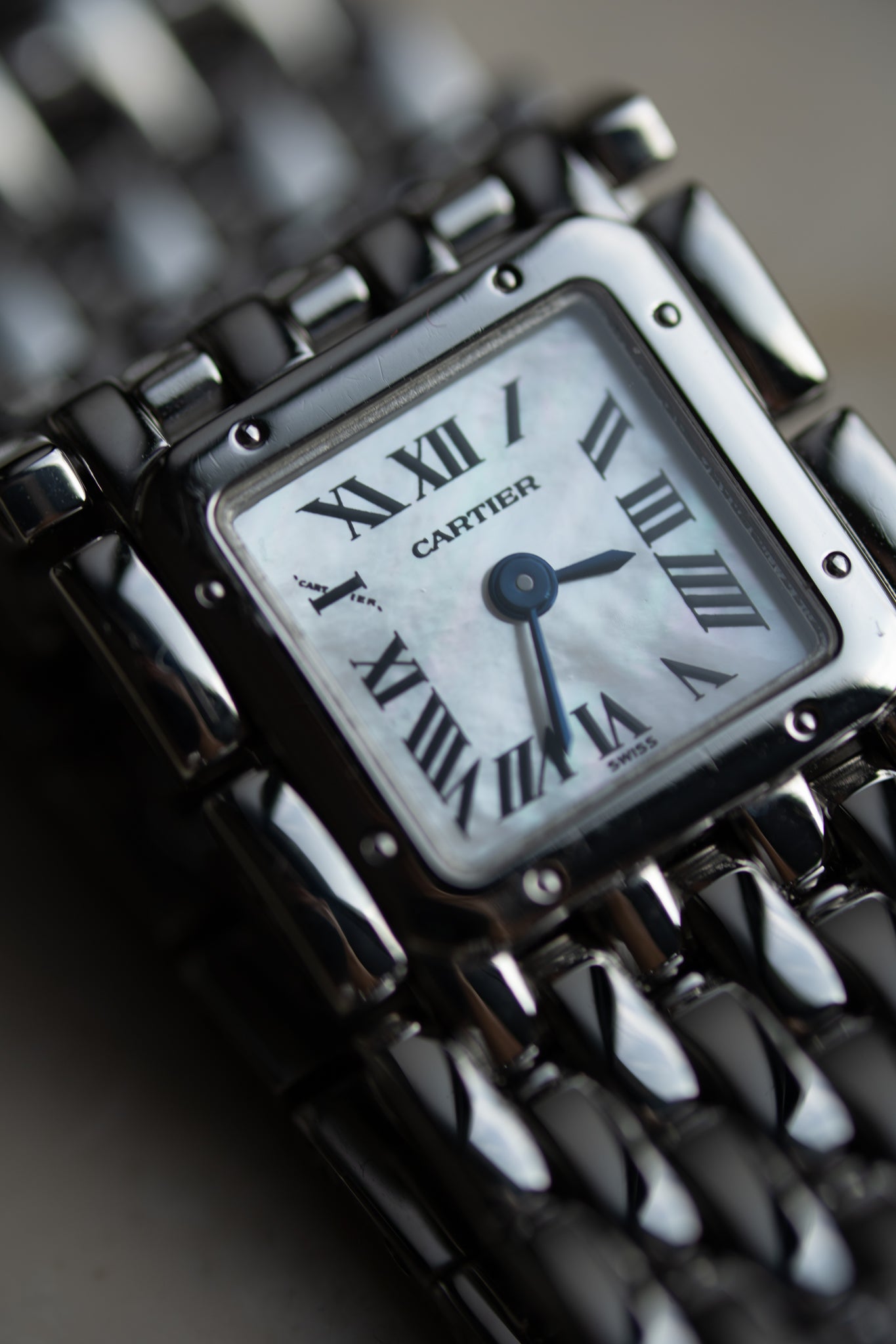 Cartier Panthère Ruban ref 2420 in steel from 1999 - full set